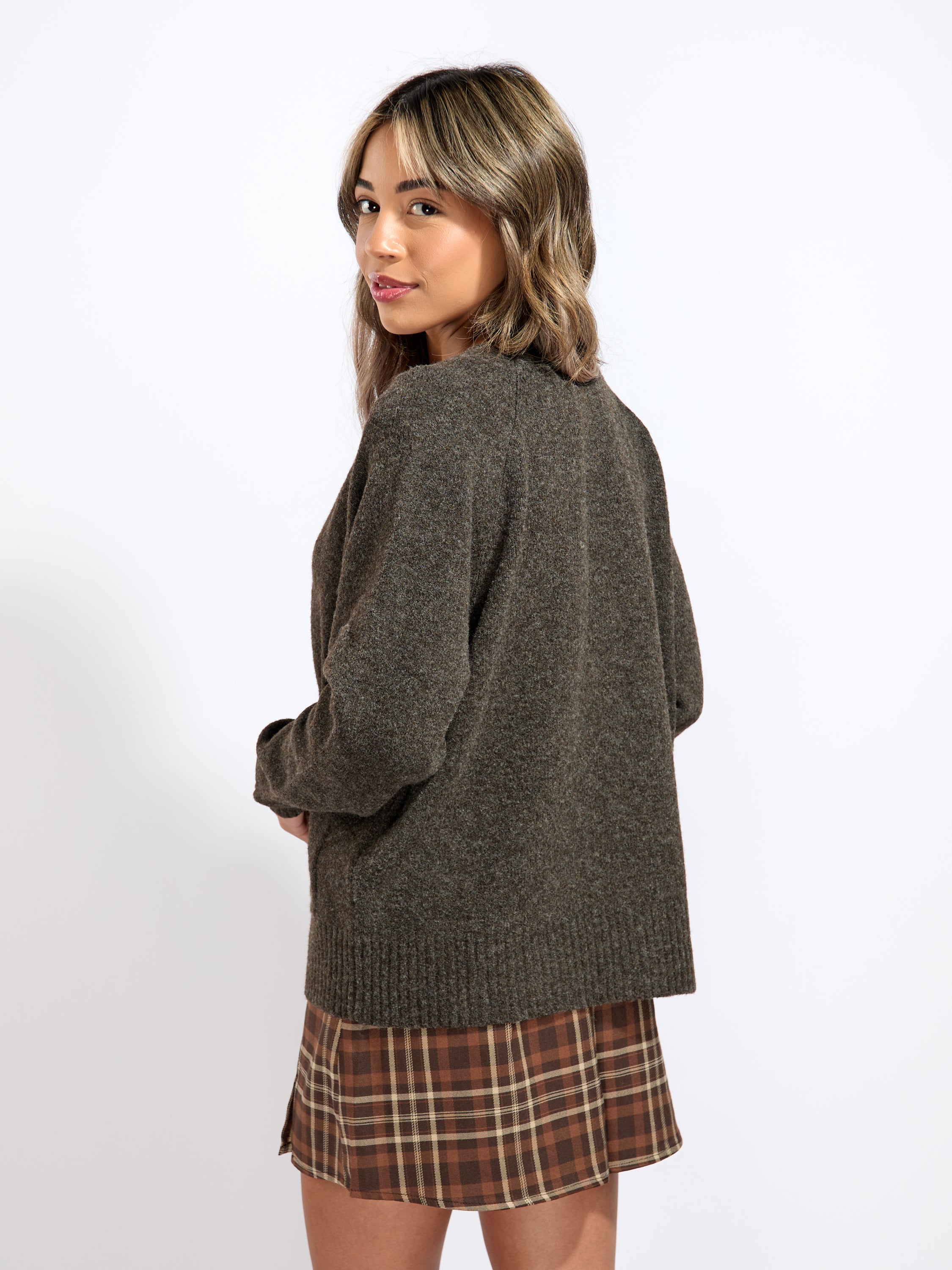 Boom Long Sleeve V-Neck Button Cardigan