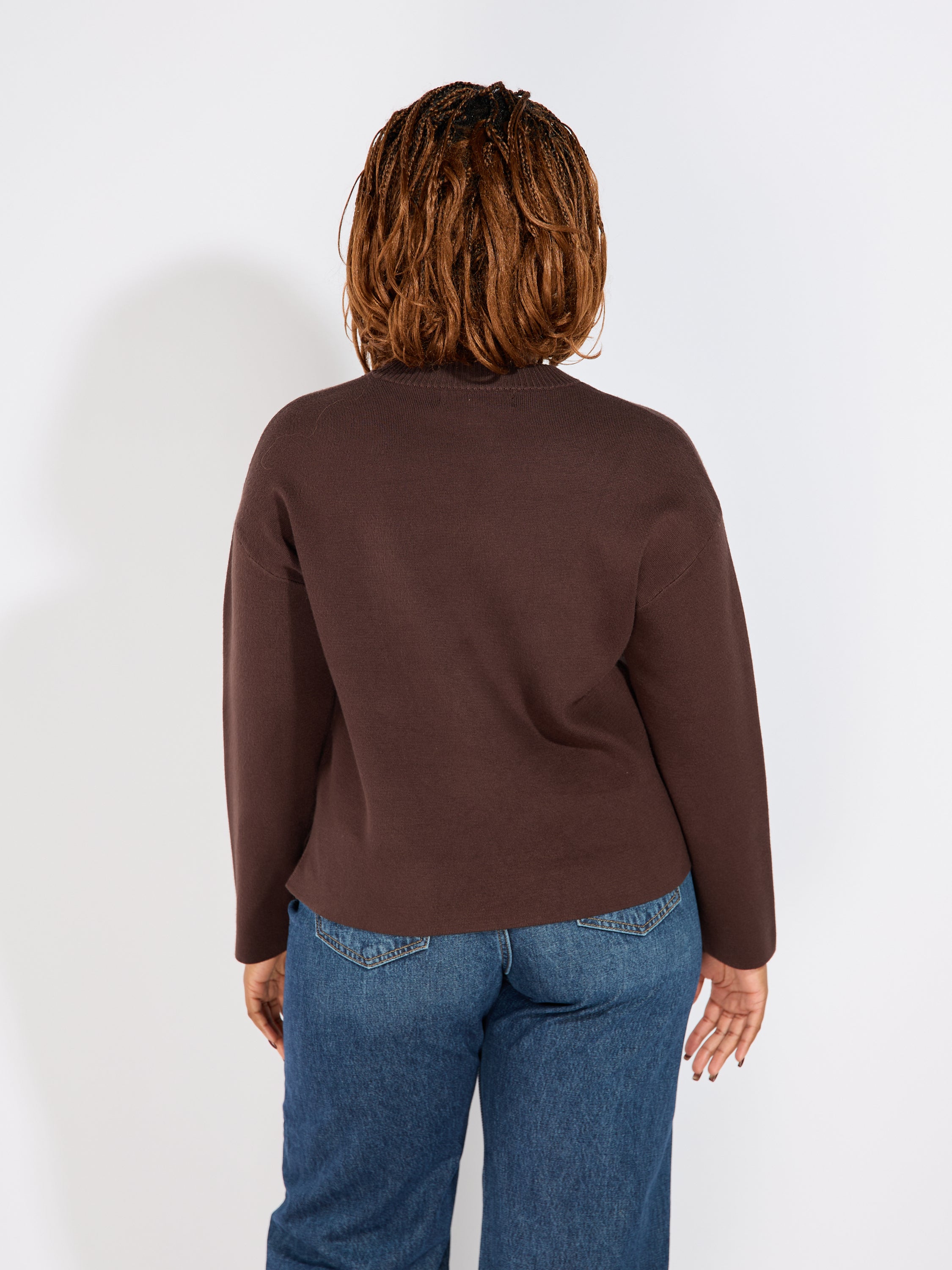 Silje Long Sleeve Crewneck Boxy Sweater