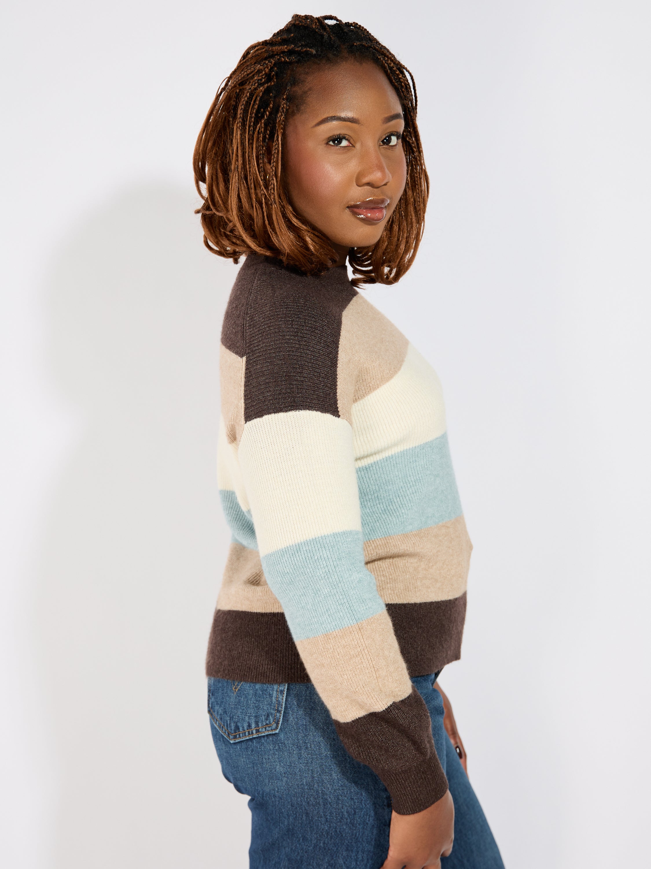 Latia Stripe Pullover Knit Top