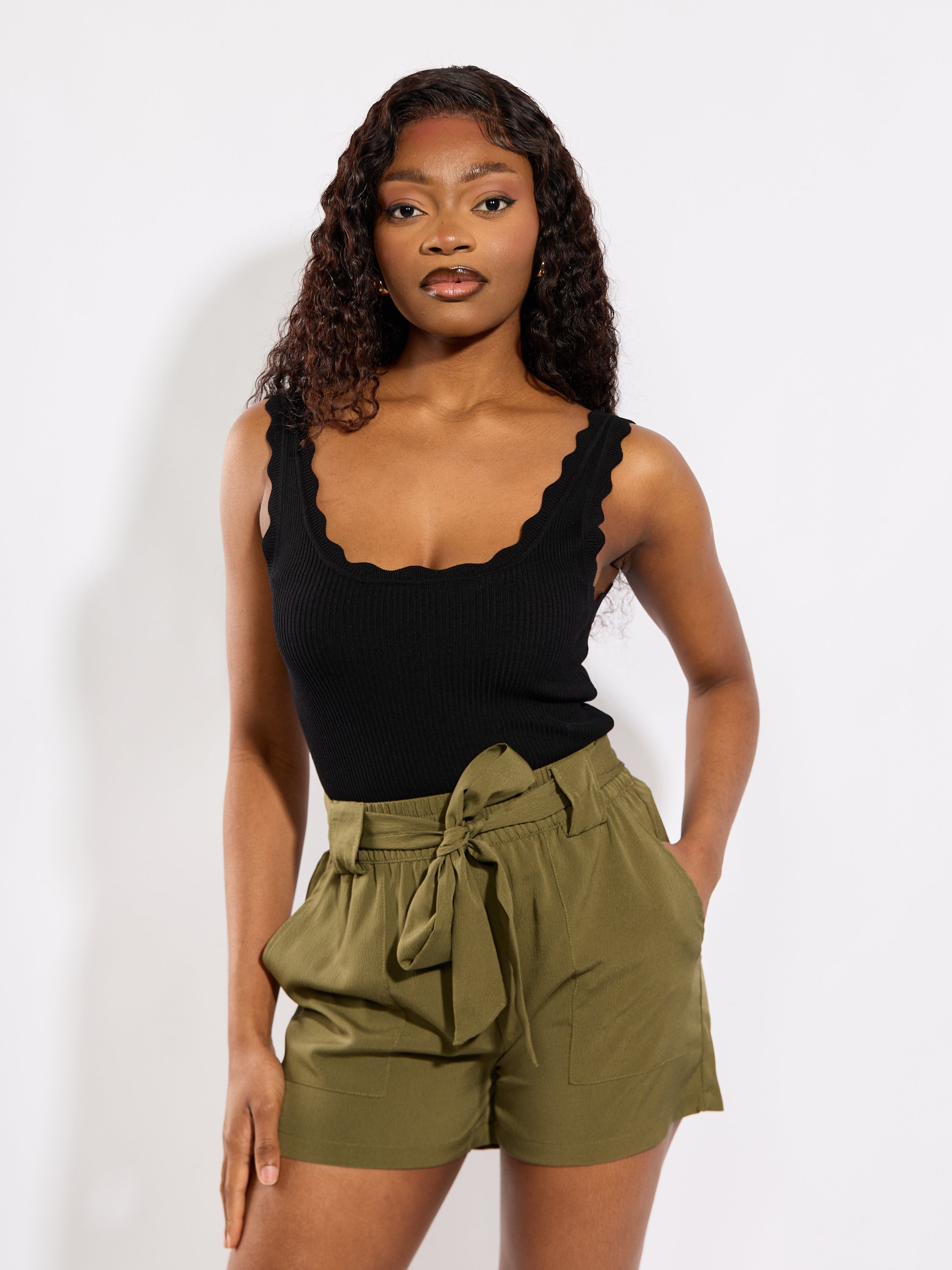 Nanna Scallop Edge Knit Top