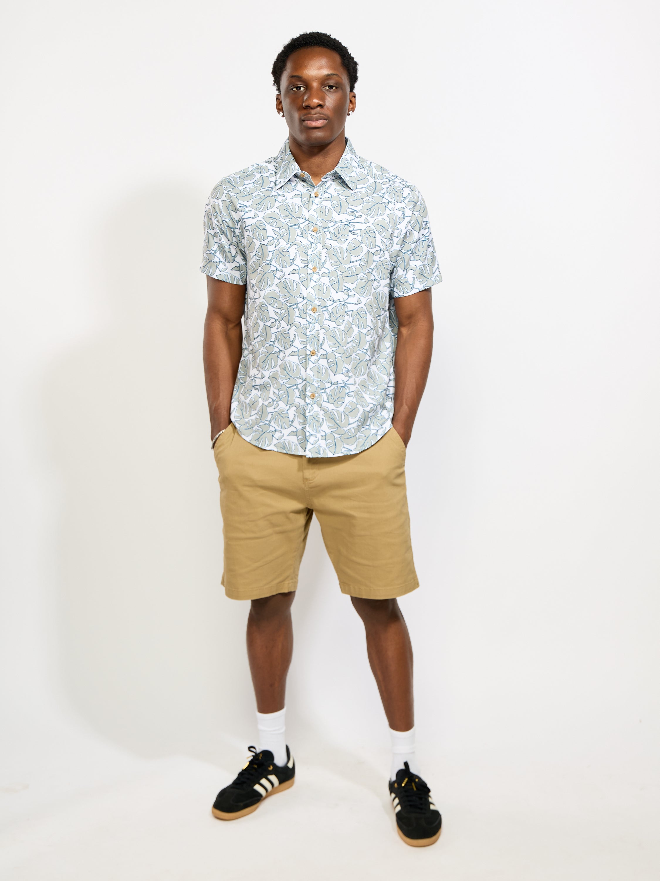 Palm Leaf Woven Sport Shirt