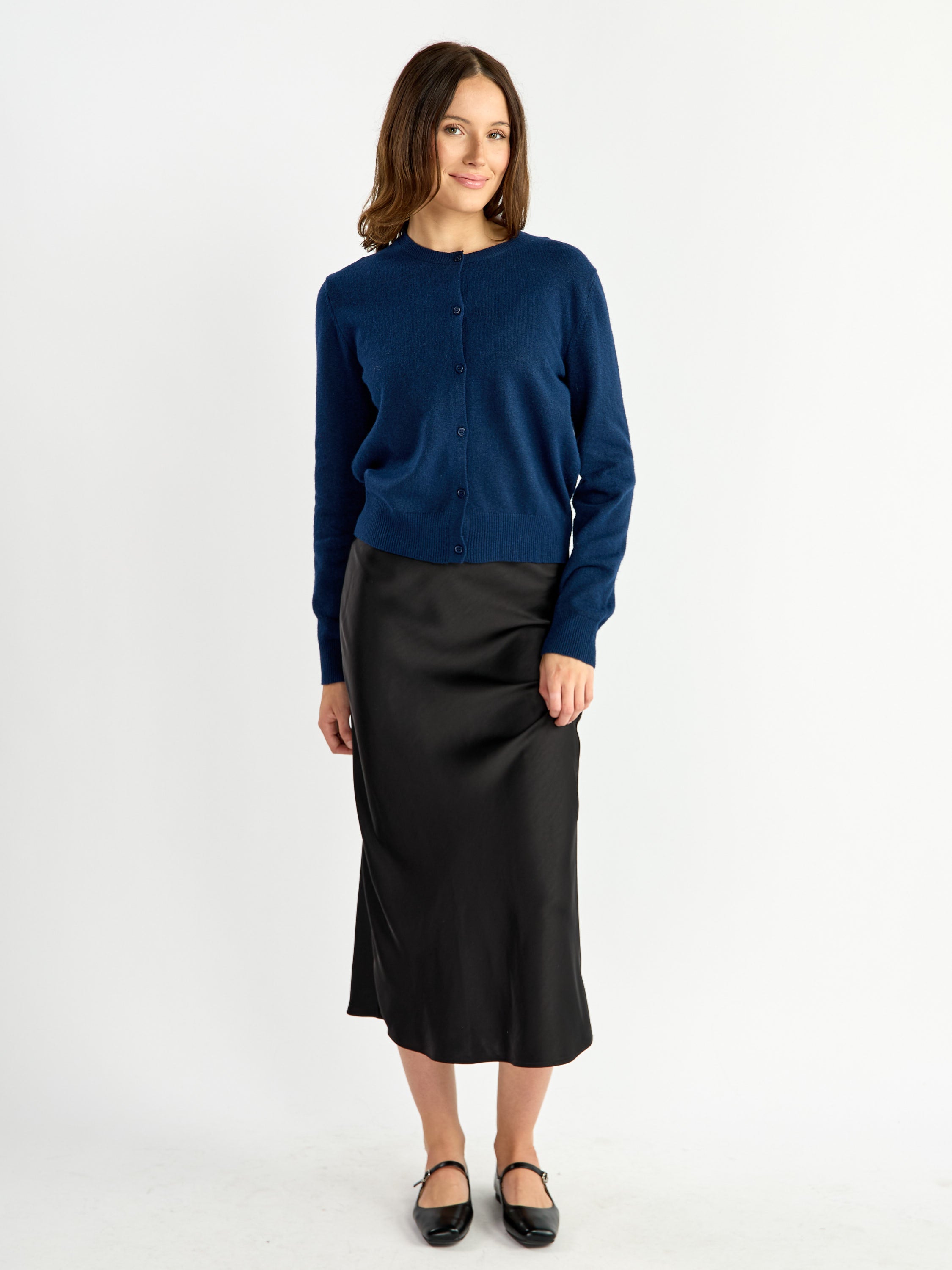 Allina Satin Midi Skirt