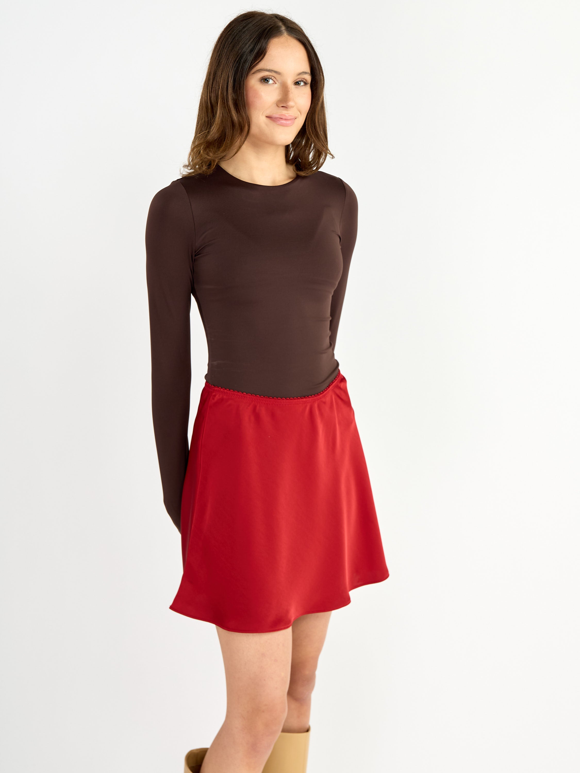 Allina Flare Satin Skirt