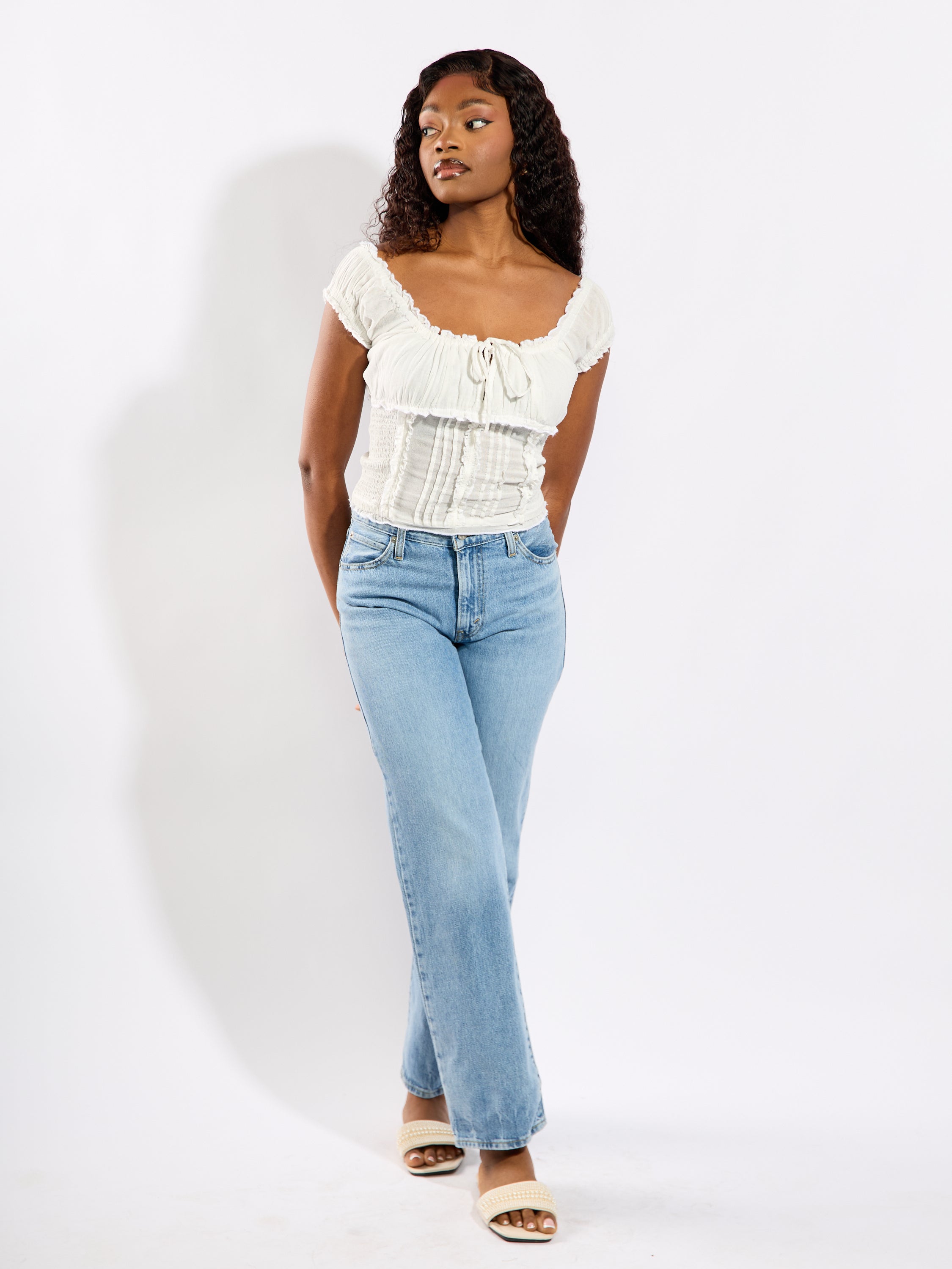 Mica Cotton Gauze Tie Top