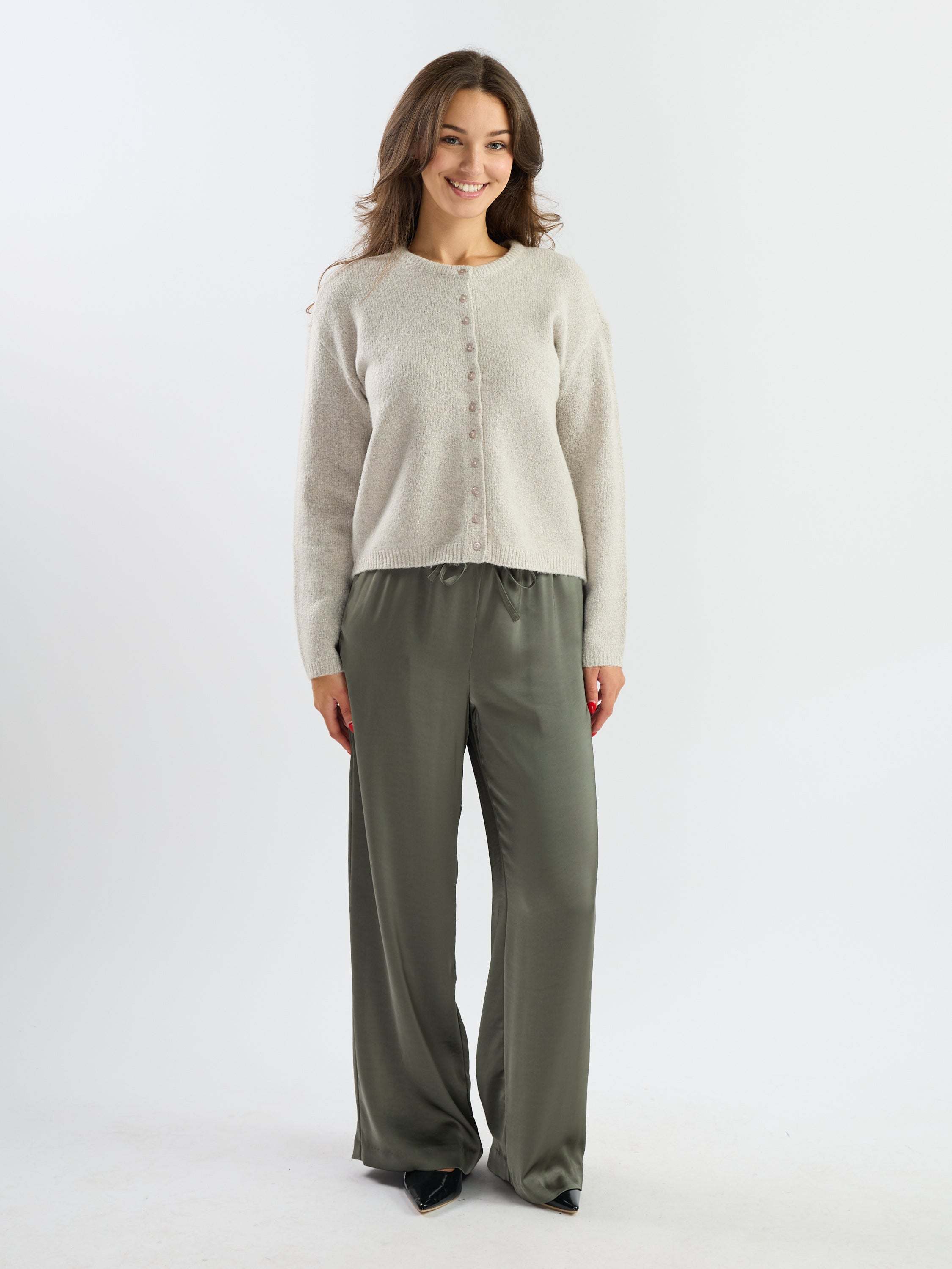 Mossy Long-Sleeve Button Cardigan