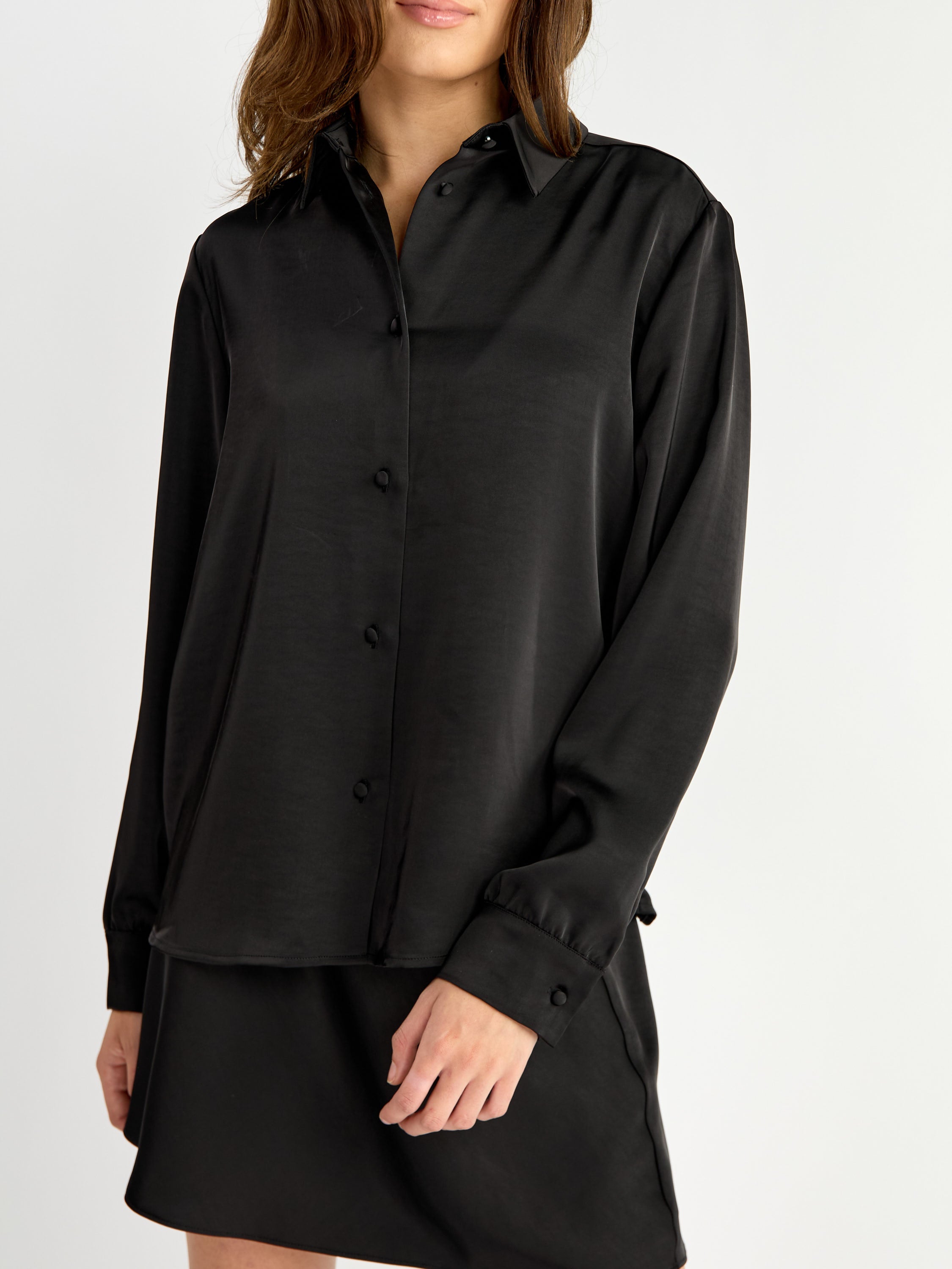 Whitty Long Sleeve Satin Blouse