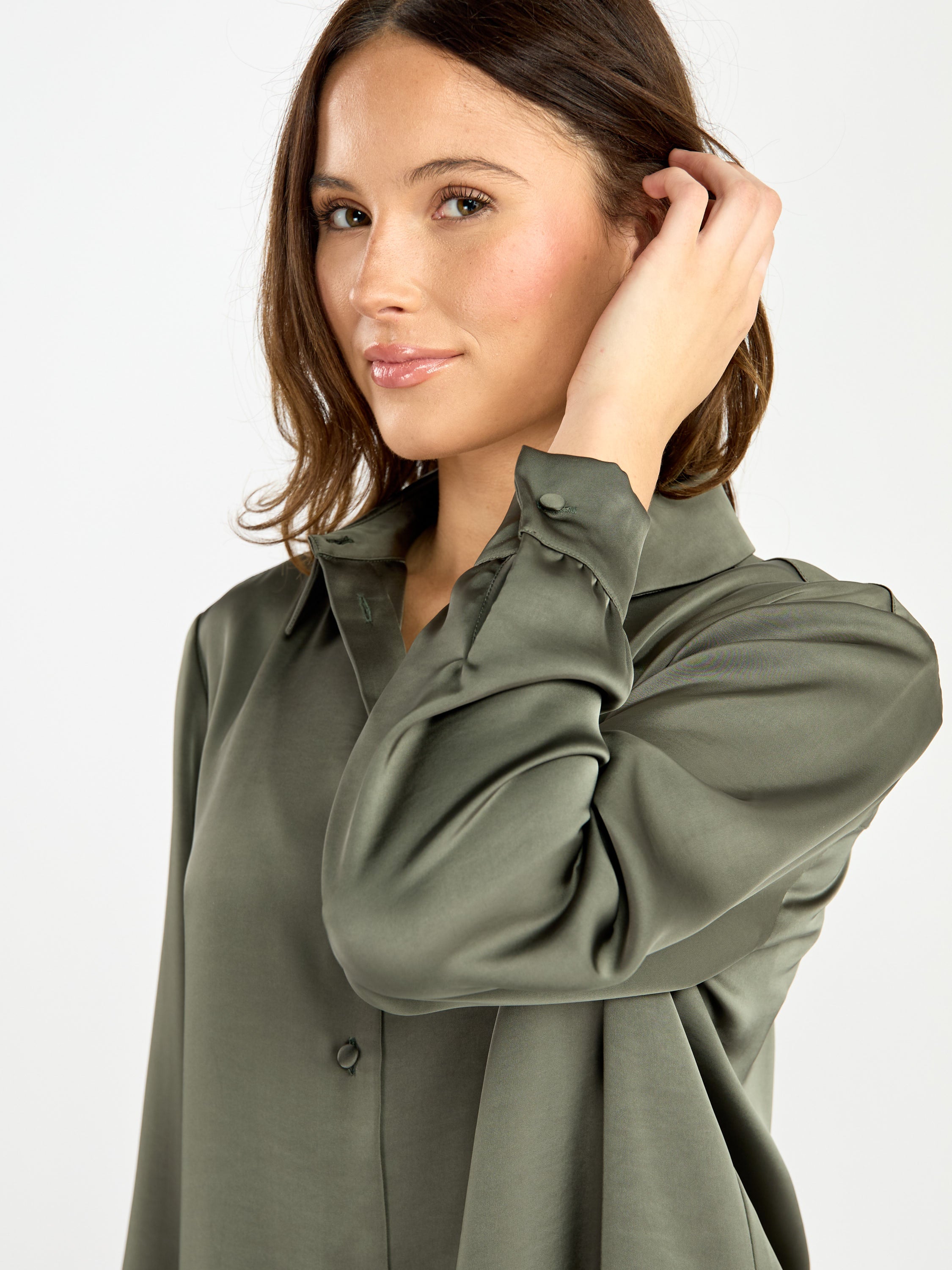 Whitty Long Sleeve Satin Blouse