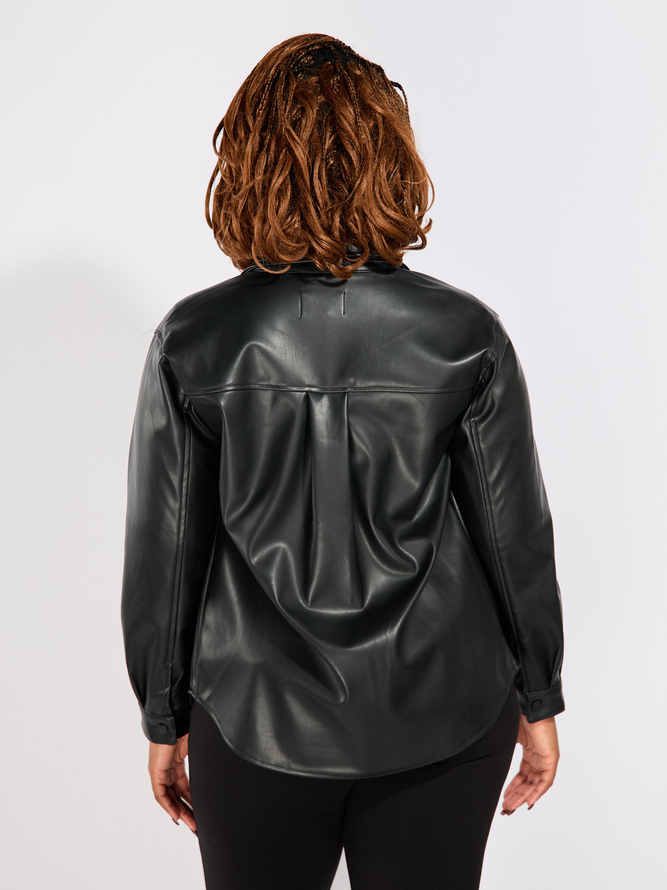 Tina PU Faux Leather Shacket