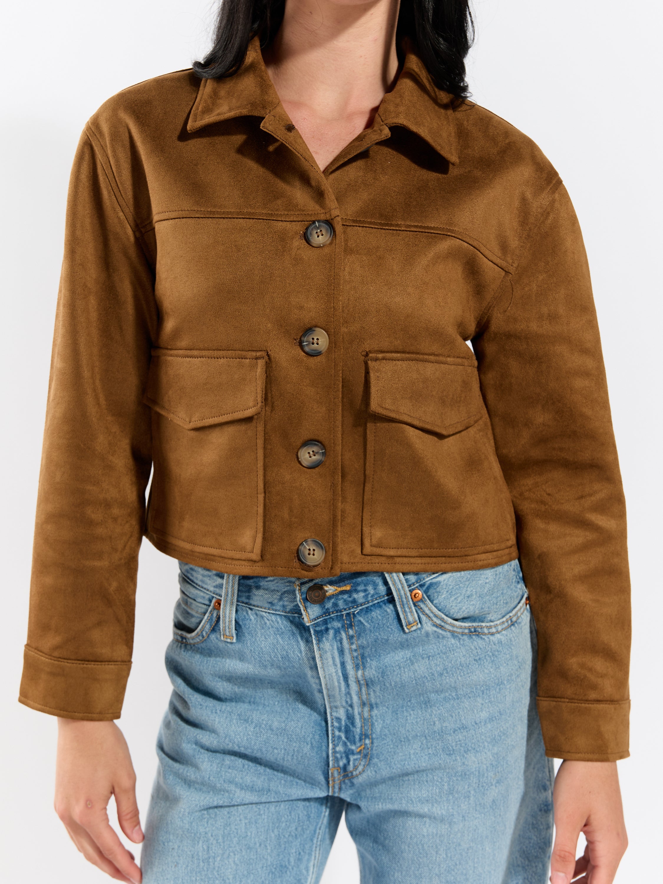 Suede Two Pocket Blazer