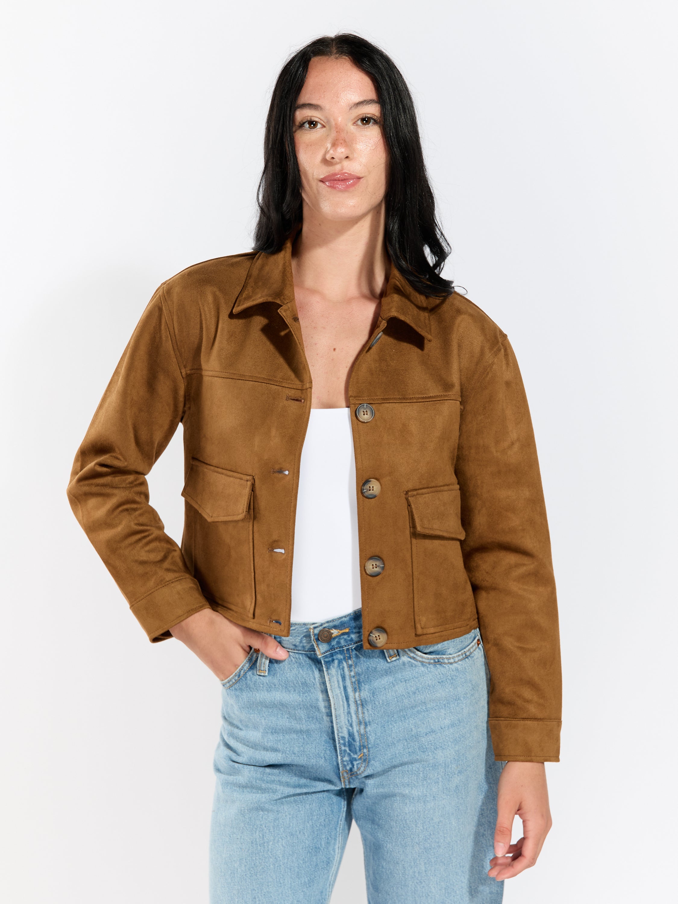 Suede Two Pocket Blazer