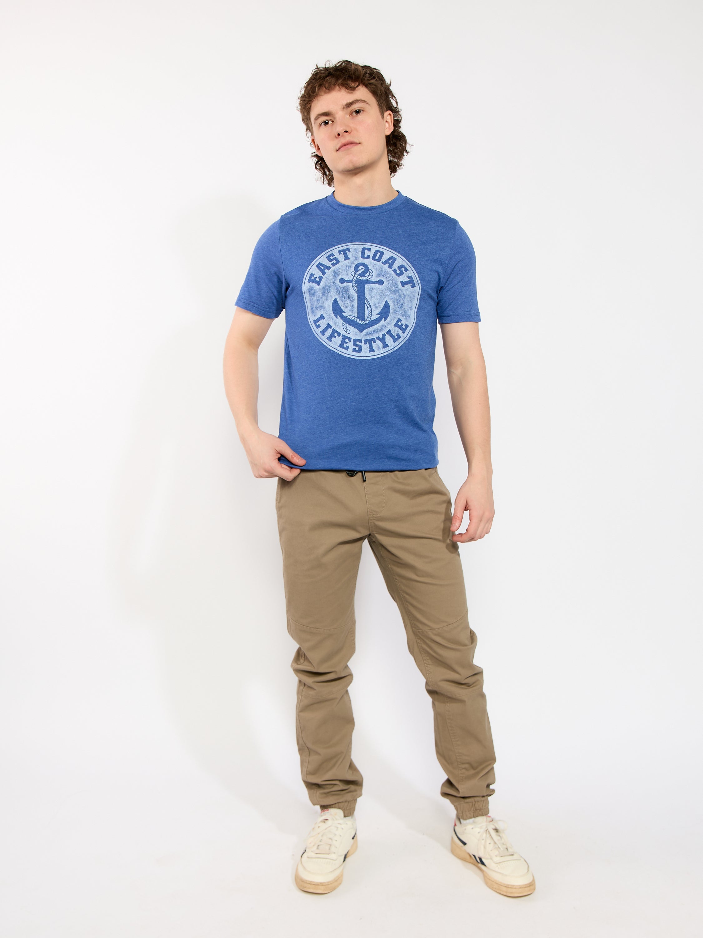 East Coast Lifestyle Distressed Anchor Logo Tee