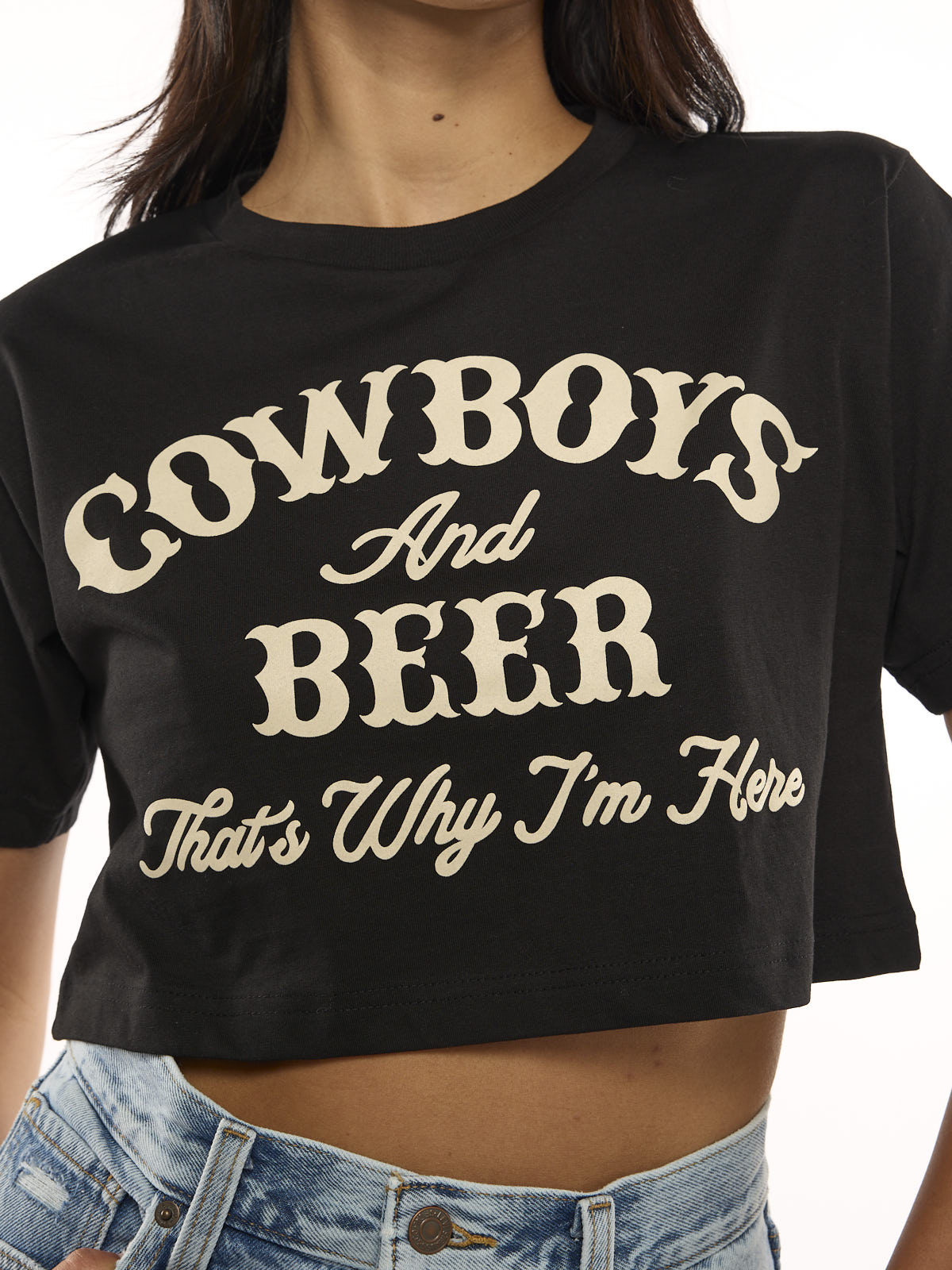 Cowboys & Beer Crop Tee