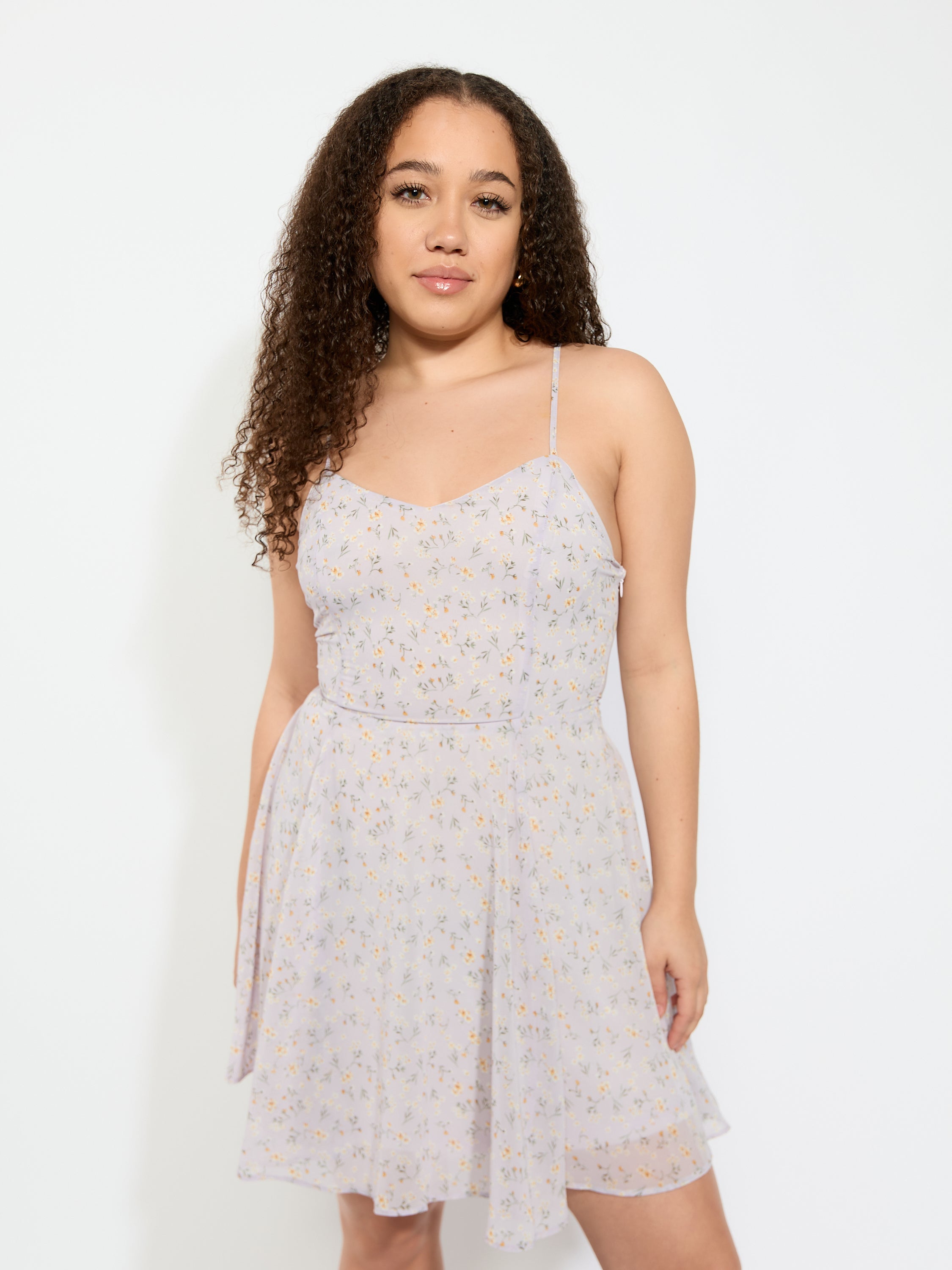 Floral Chiffon Spa Tie Back Dress