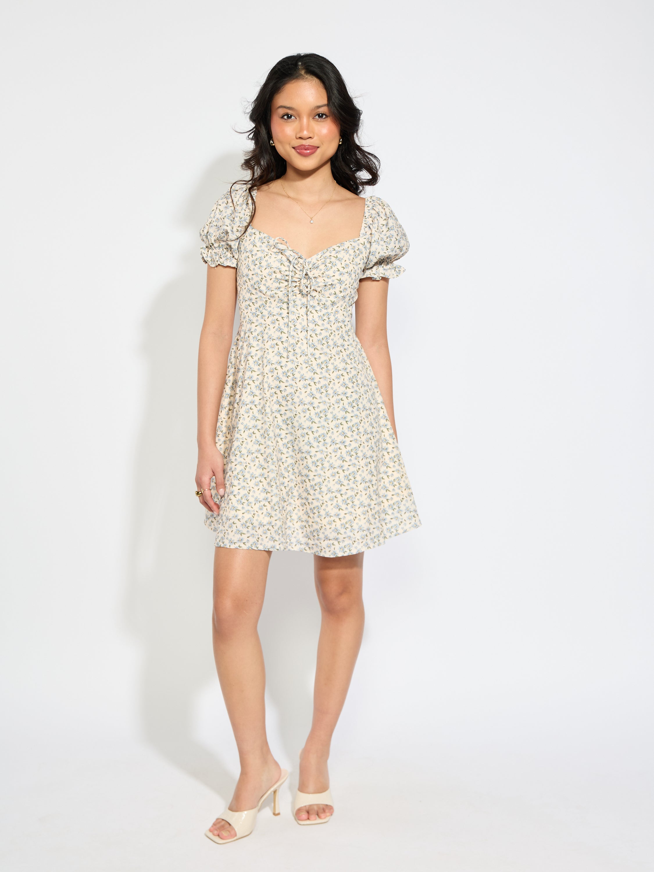 Helena Puff Floral Dress