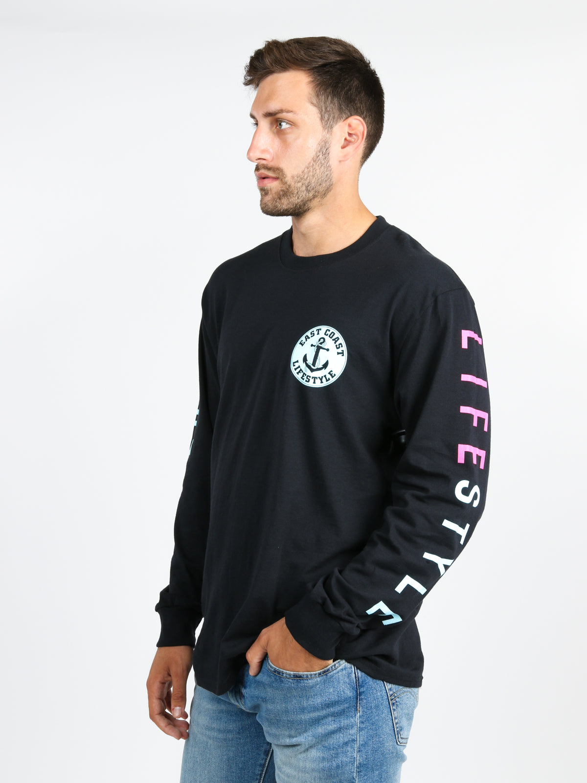 East Coast Lifestyle Anchor Crest Long Sleeve Tee