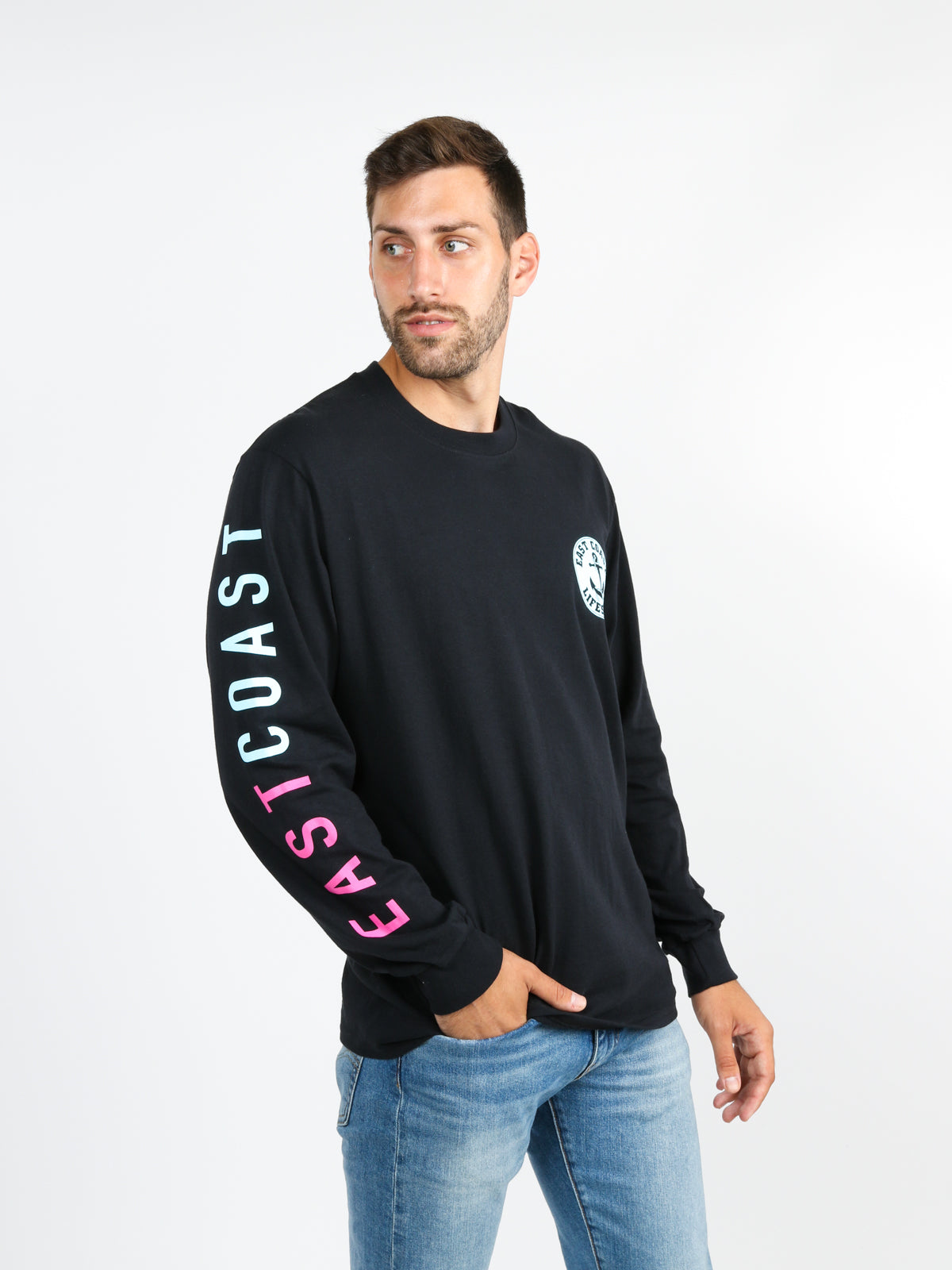 East Coast Lifestyle Anchor Crest Long Sleeve Tee