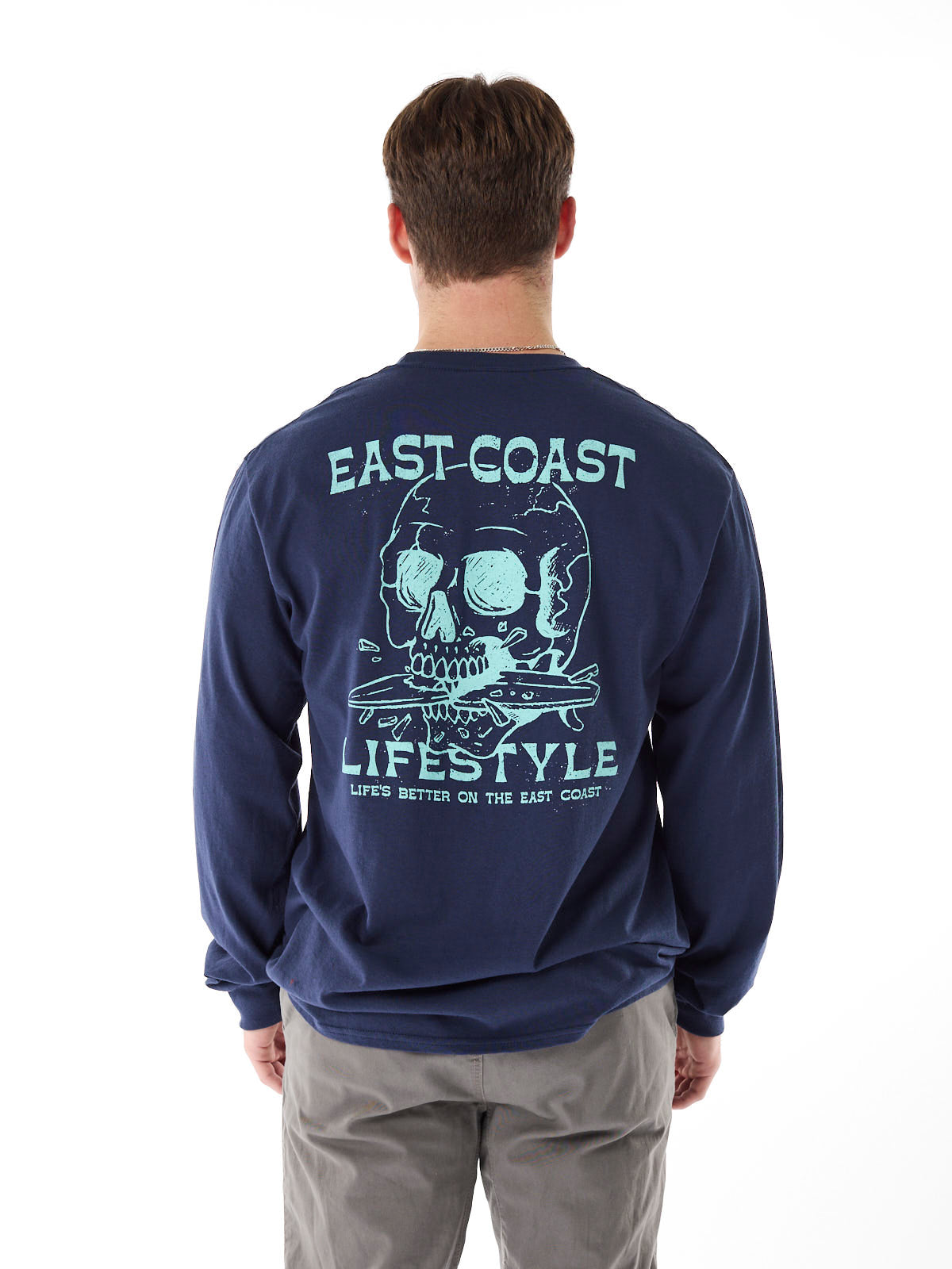 East Coast Lifestyle Surfboard Skeleton Long Sleeve Tee