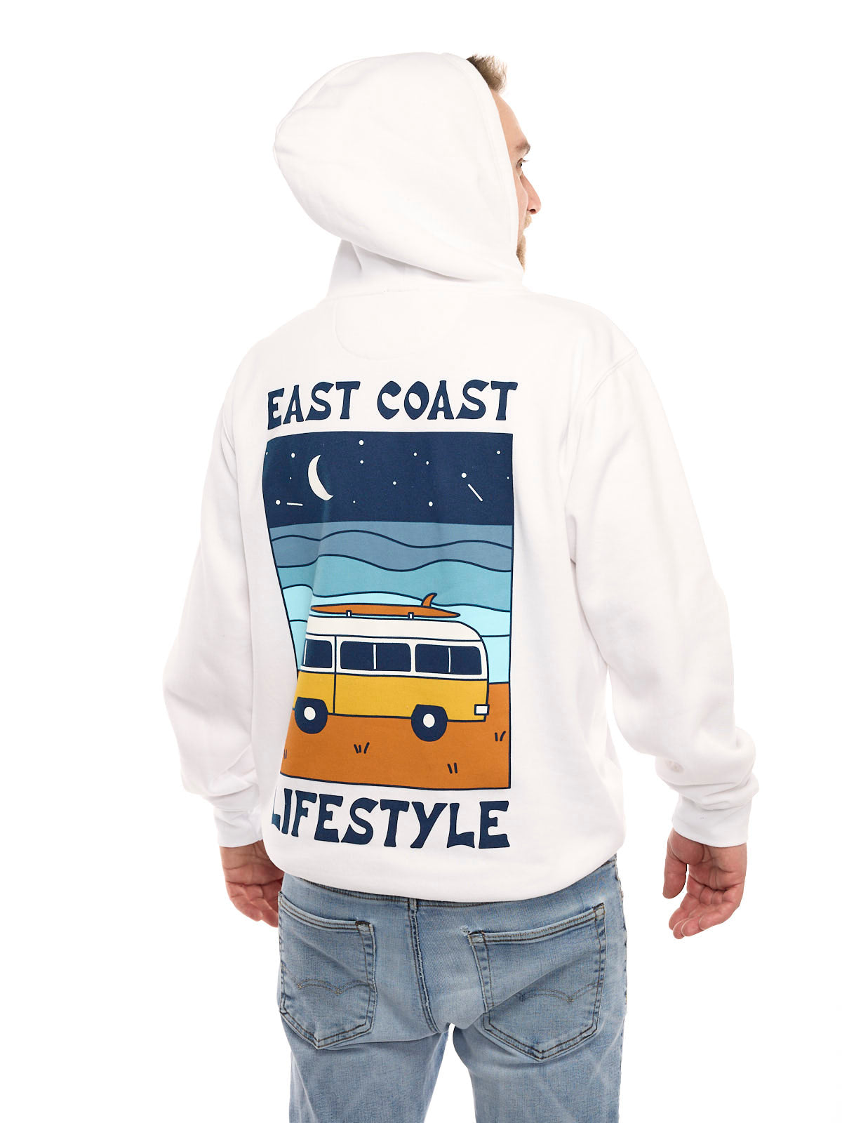 East Coast Lifestyle Surf Van Poster Hoodie