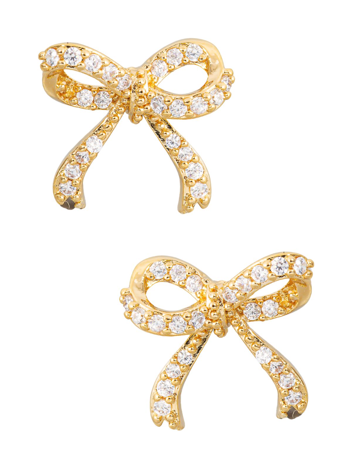 Rhinestone Bow Studded Earring