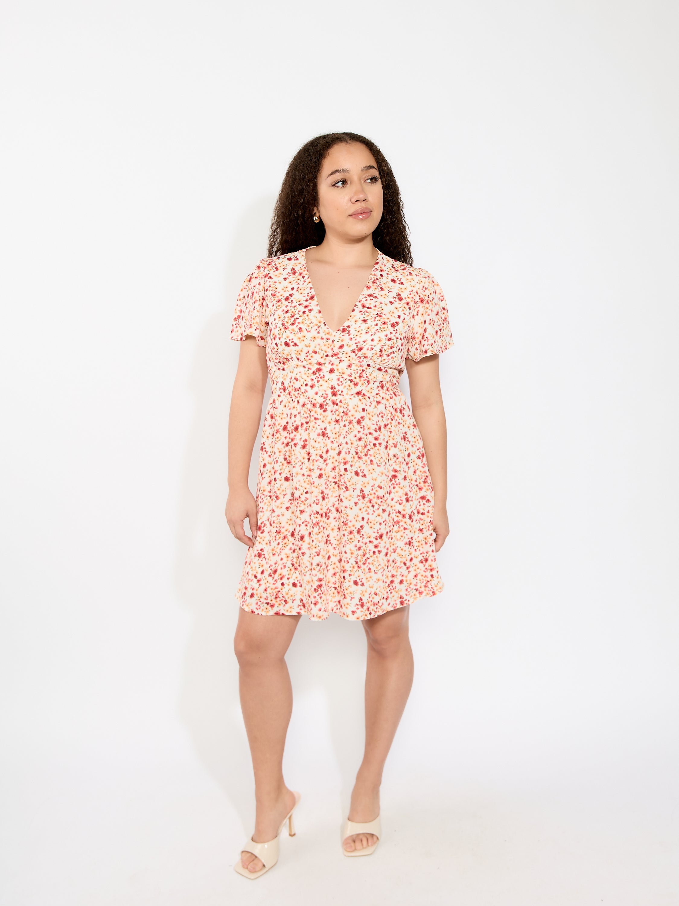 Rebecca V-Neck Short Sleeve Dress