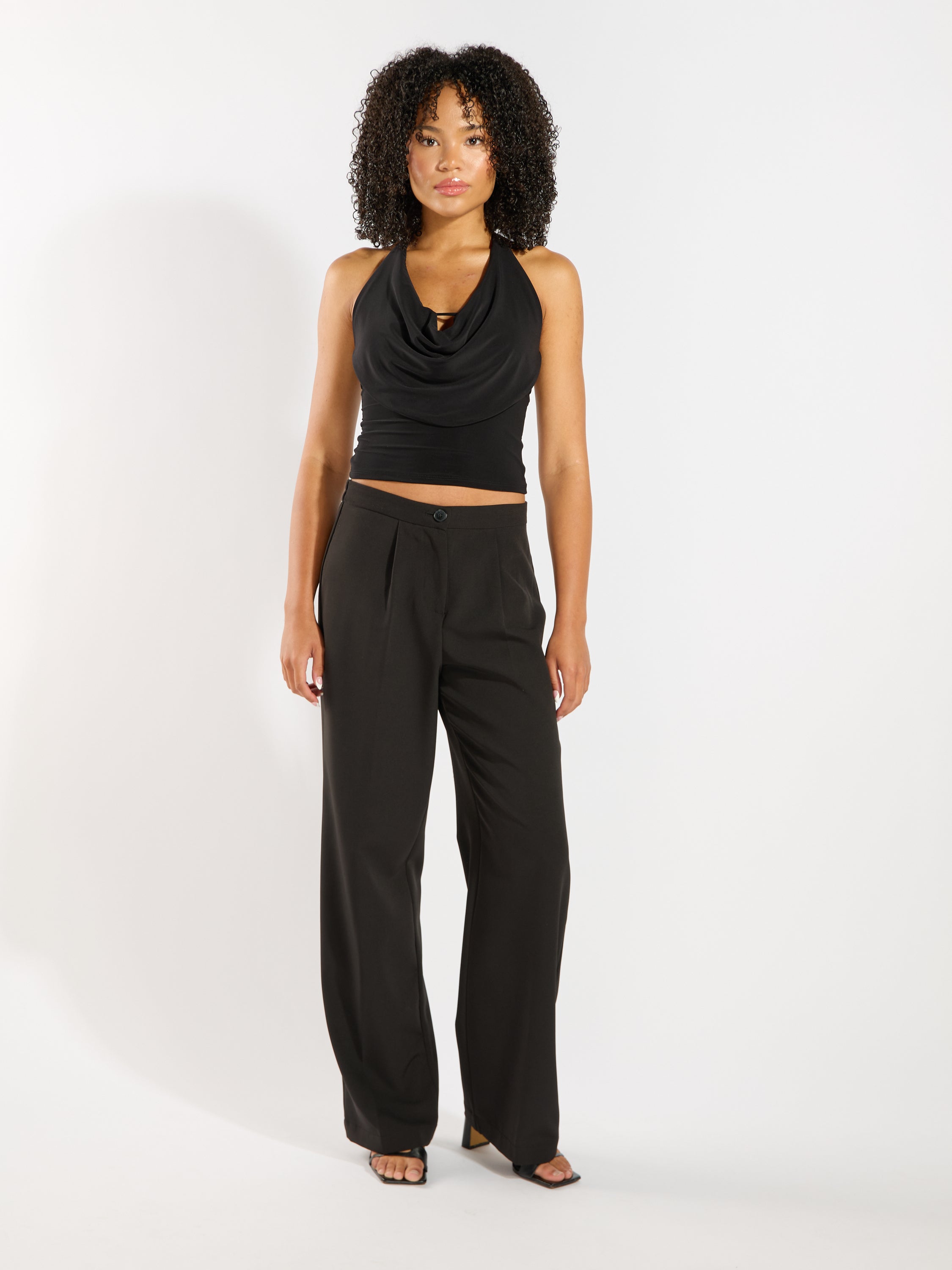 Lucy Solid Halter Tie Top