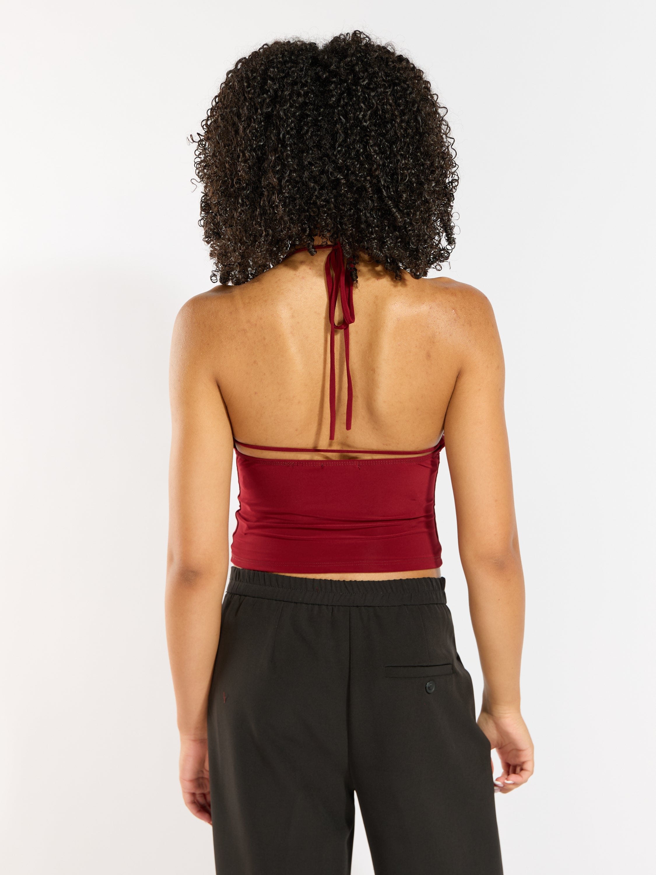 Lucy Solid Halter Tie Top