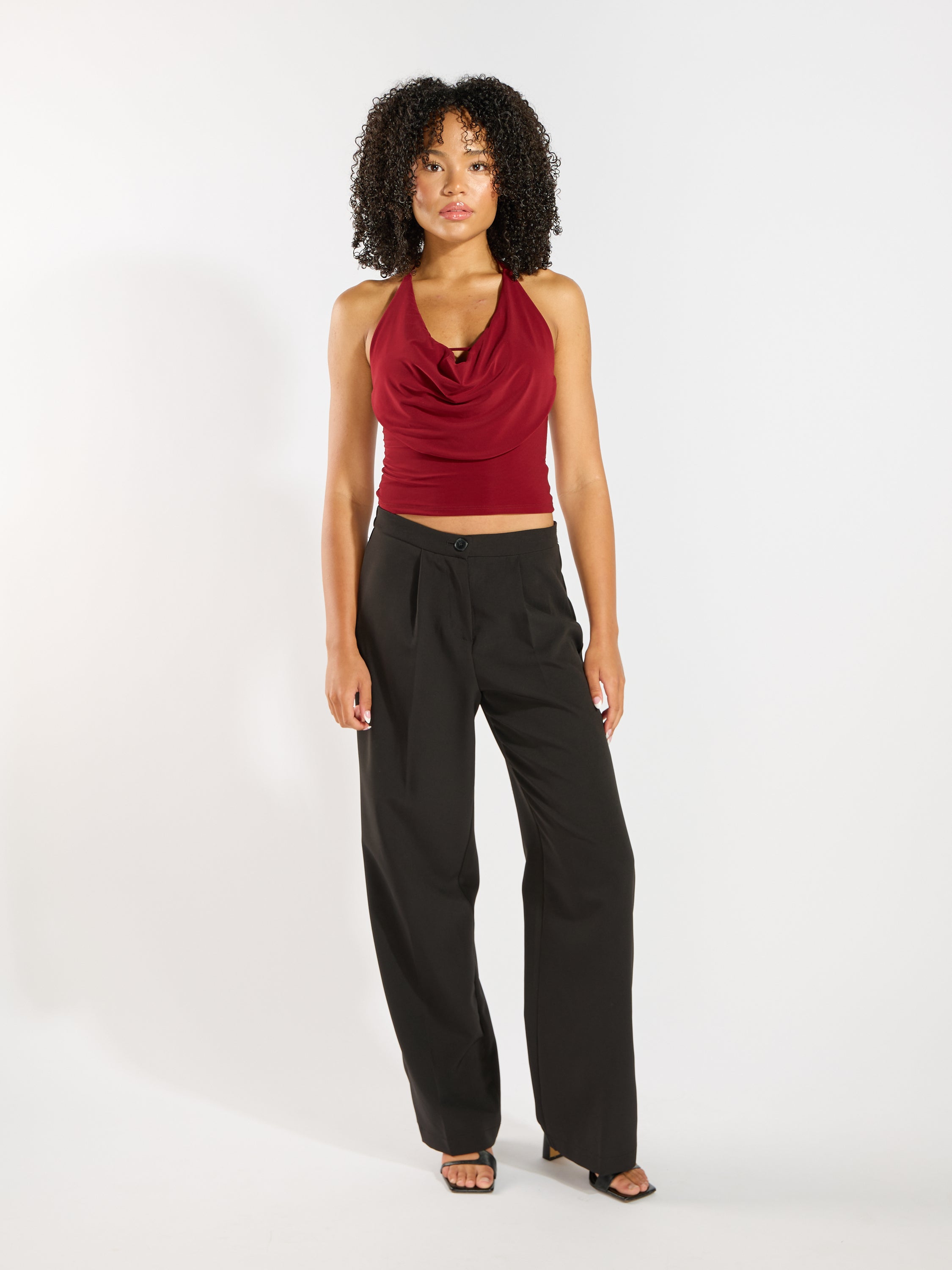 Lucy Solid Halter Tie Top
