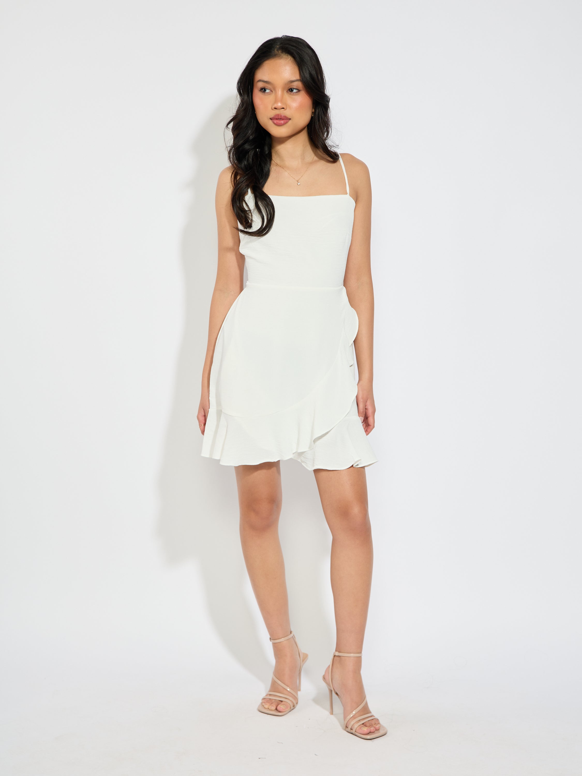 Debra Ruffle Side Tie Back Dress