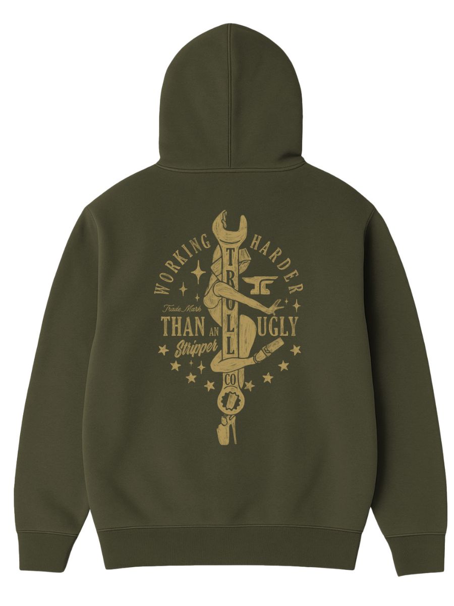 Troll Co. Green Working Wrench Stripper Hoodie