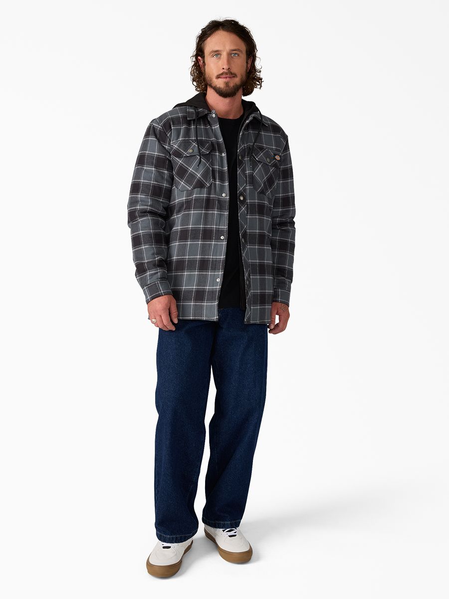 Dickies Fleece Hooded Flannel Shacket