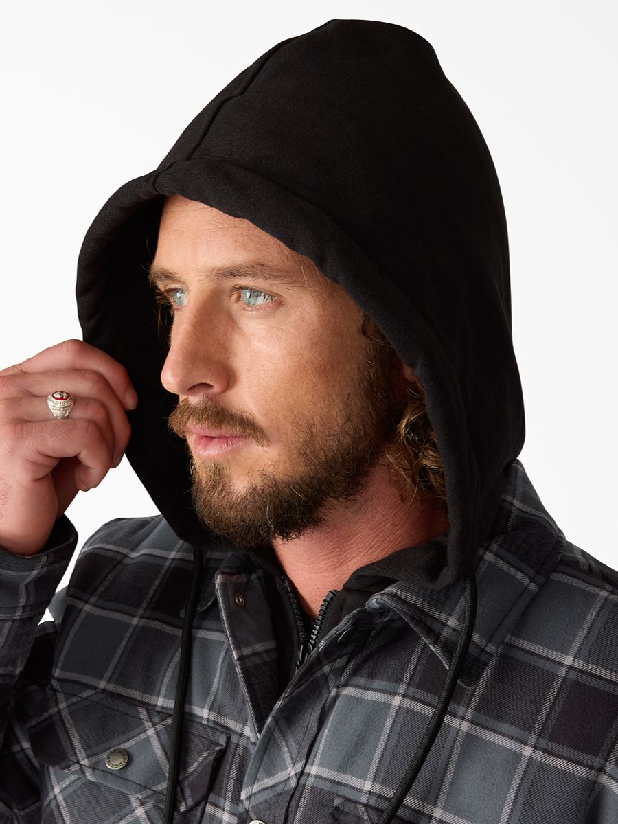Dickies Fleece Hooded Flannel Shacket