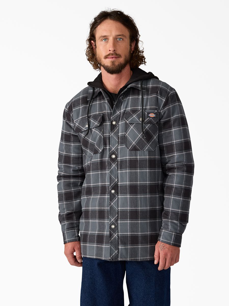 Dickies Fleece Hooded Flannel Shacket