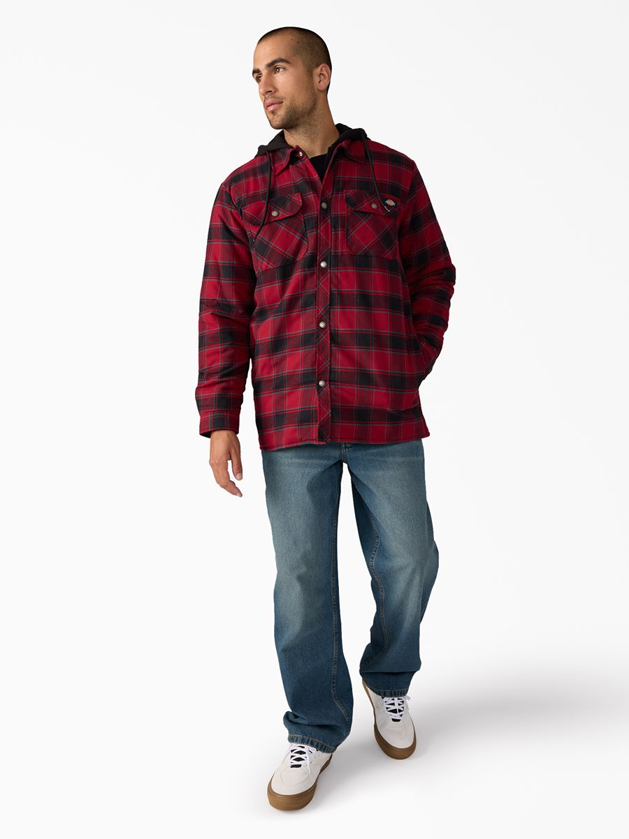 Dickies Fleece Hooded Flannel Shacket
