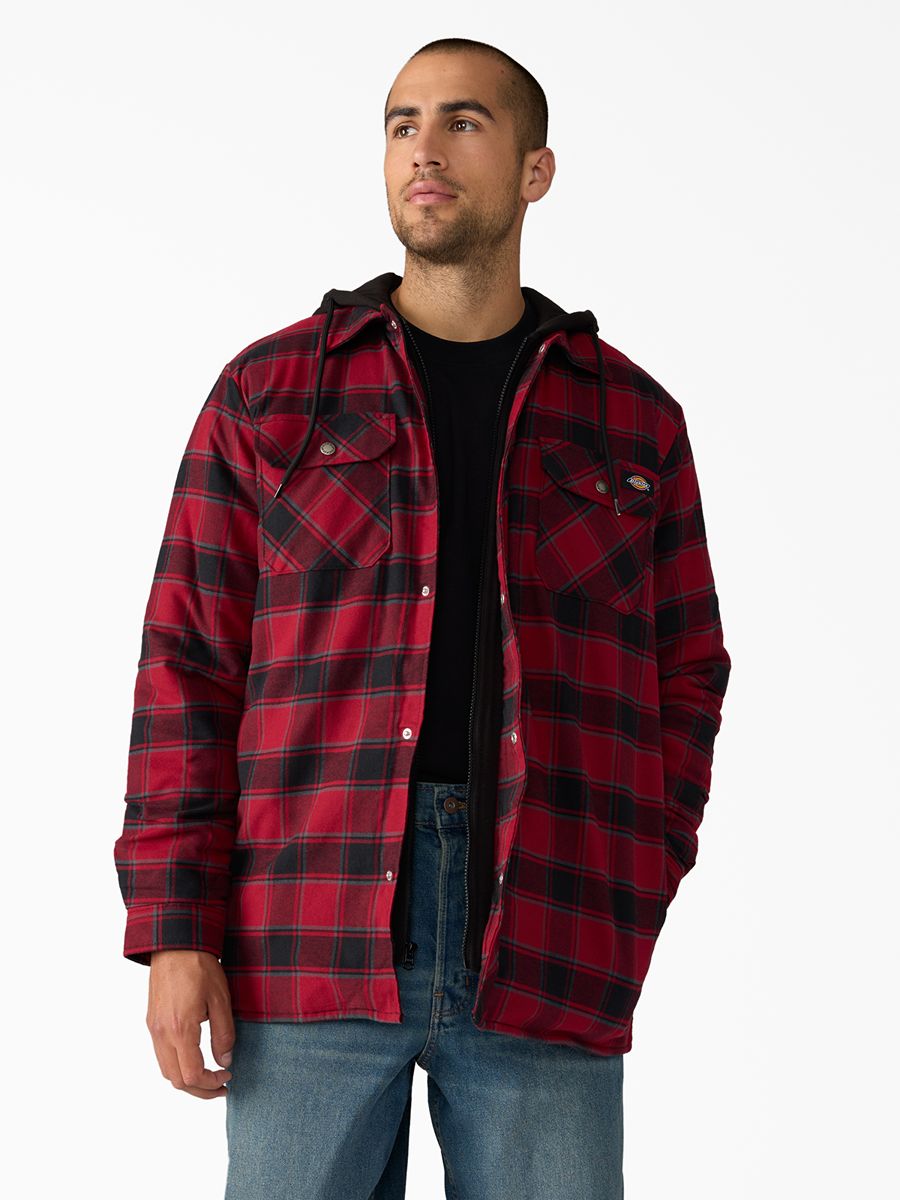 Dickies Fleece Hooded Flannel Shacket