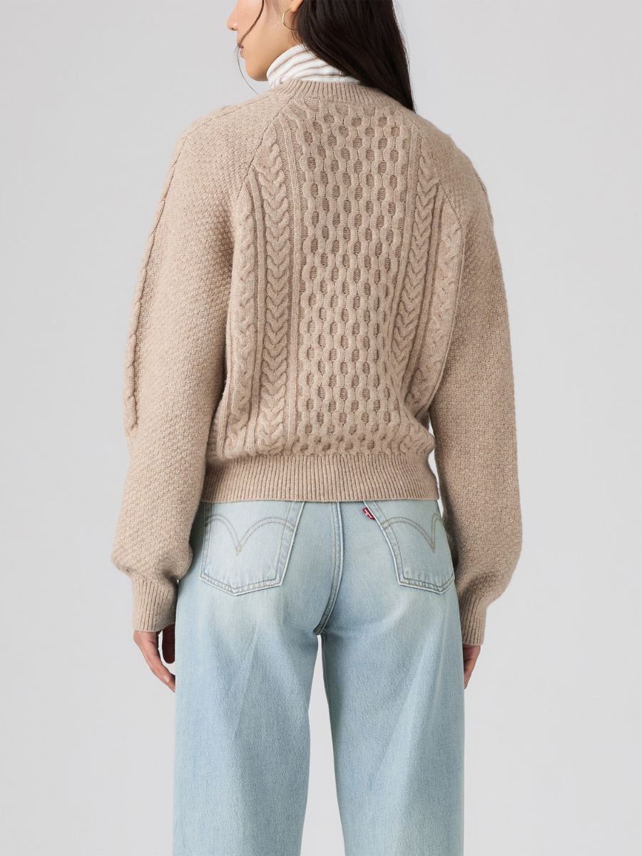 Levi’s Jolie Wool Blend Cable Knit Tan Sweater