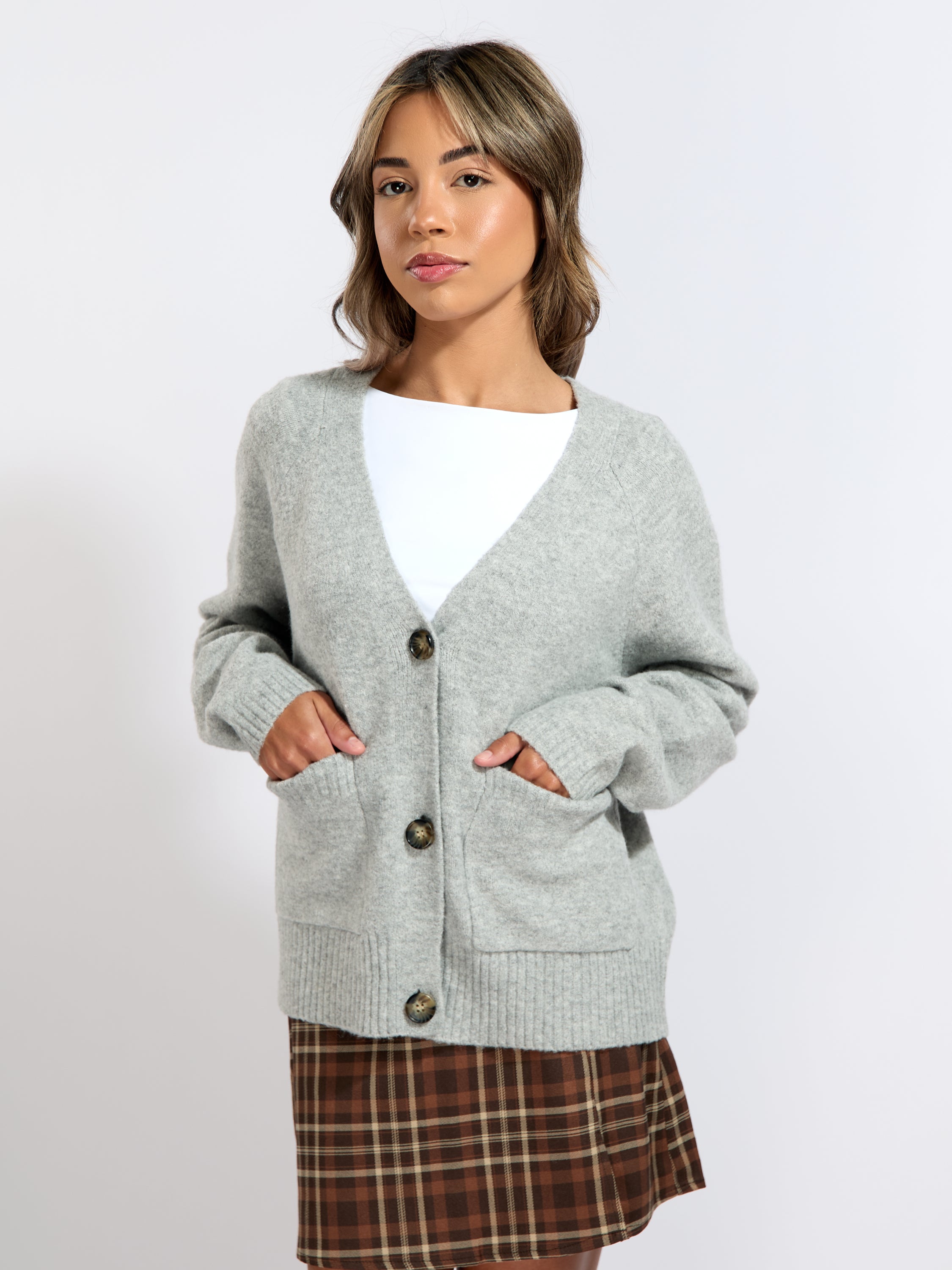 Boom Long Sleeve V-Neck Button Cardigan