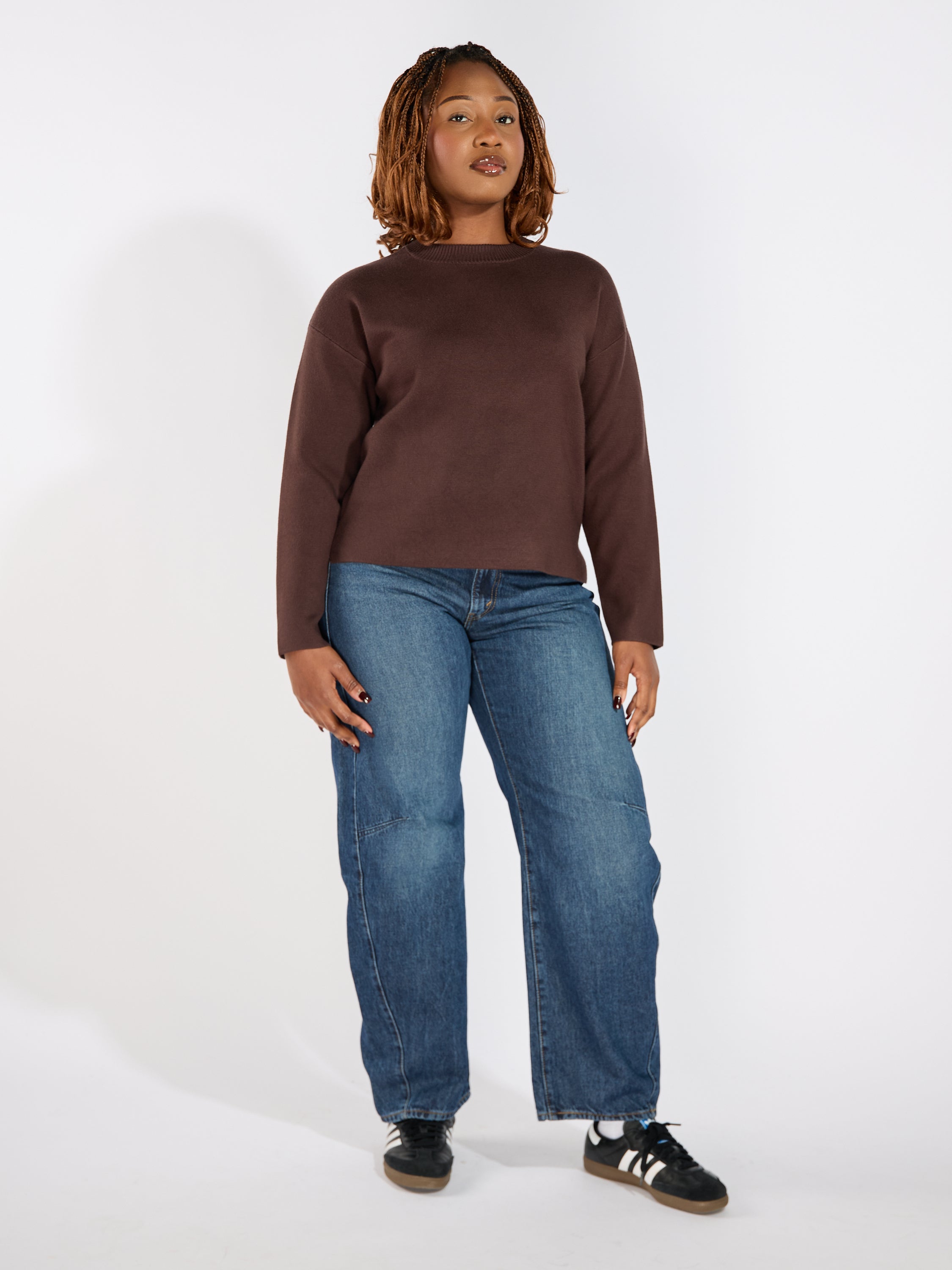 Silje Long Sleeve Crewneck Boxy Sweater