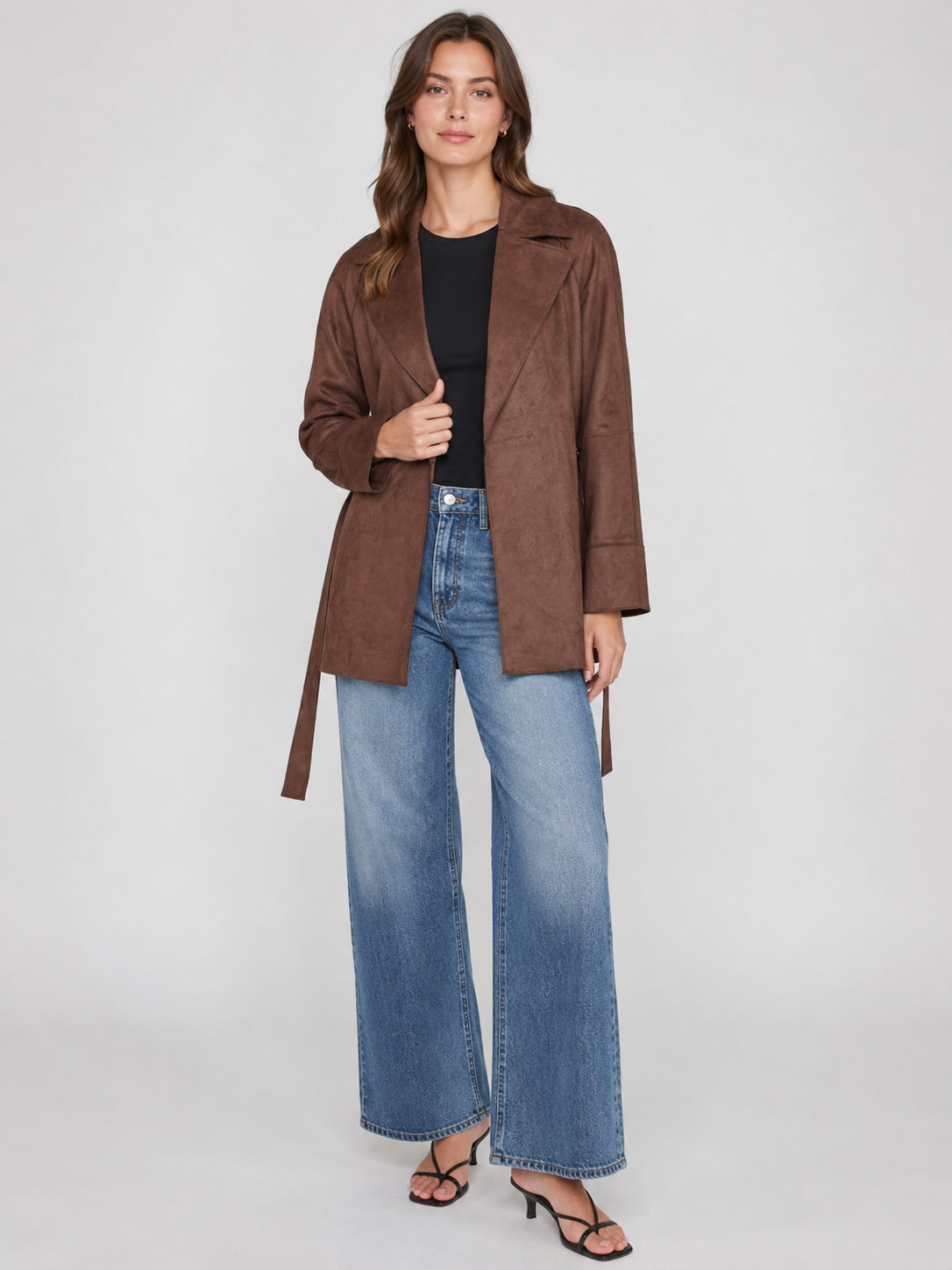 Vero Moda Joselina Faux Suede Tie Jacket
