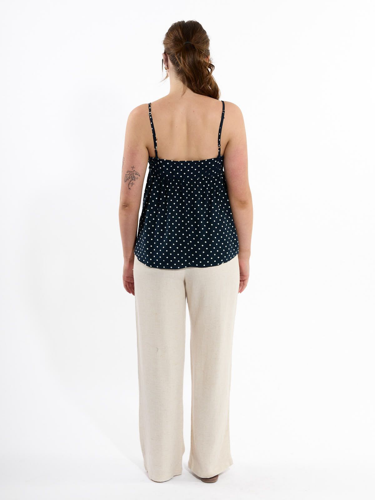 Polka Dot Satin Tank Top