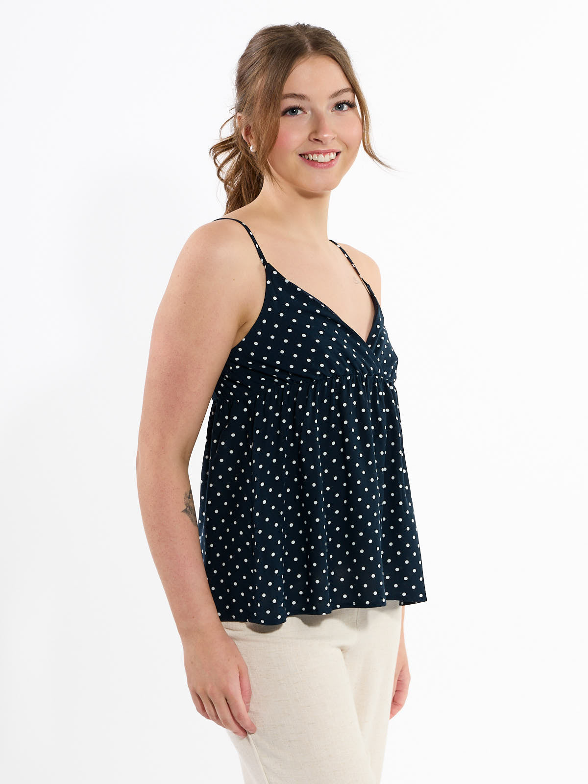 Polka Dot Satin Tank Top