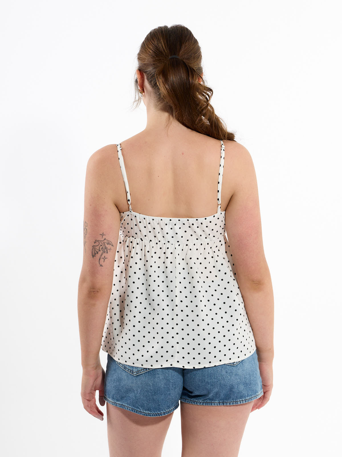 Polka Dot Satin Tank Top