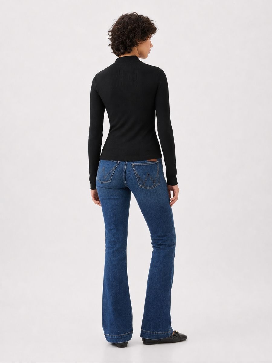 Bailey Mock Neck Ribbed Knit Top