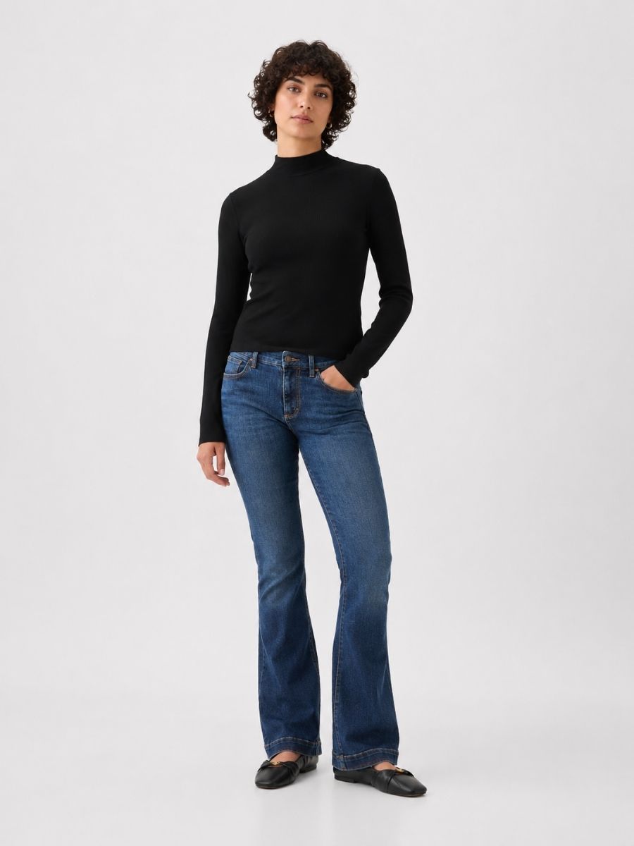 Bailey Mock Neck Ribbed Knit Top