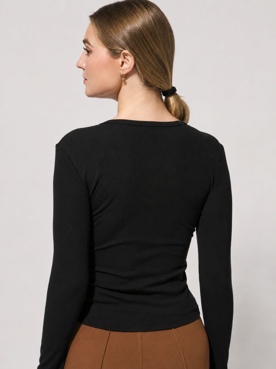 Bailey Button Down Ribbed Knit Top