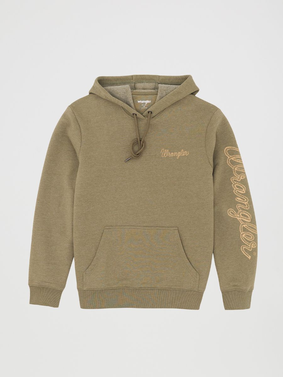 Wrangler Classic Rope Sleeve Olive Hoodie