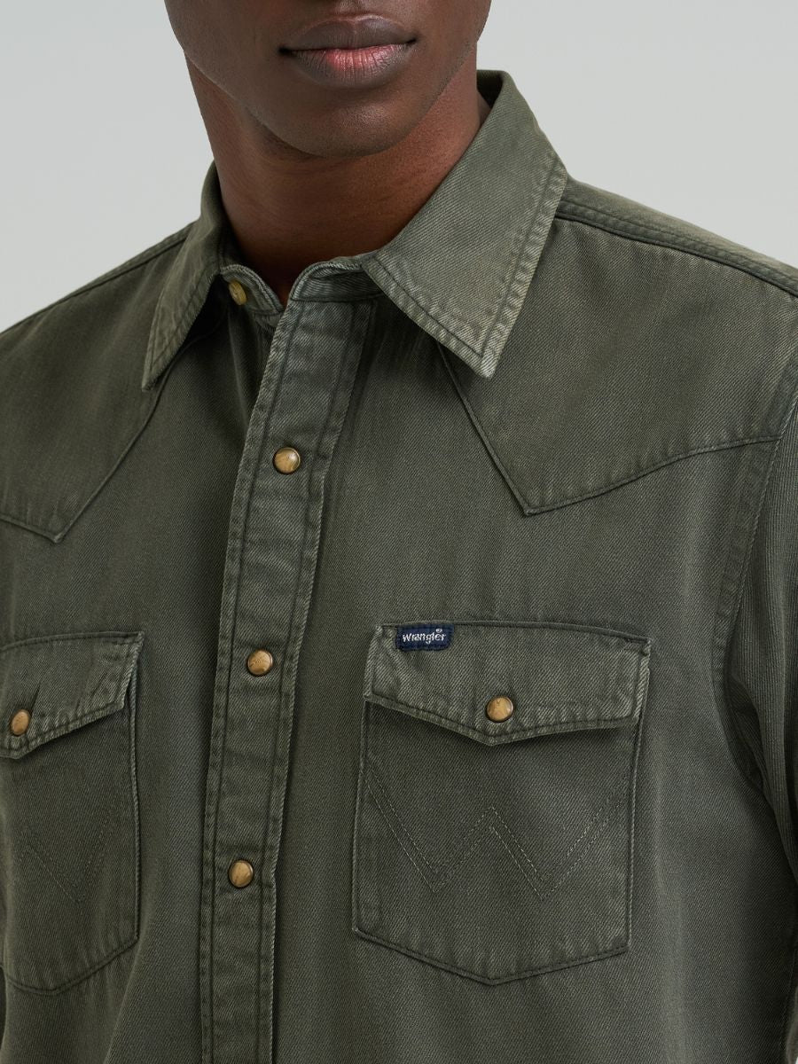 Wrangler Olive Denim Shirt
