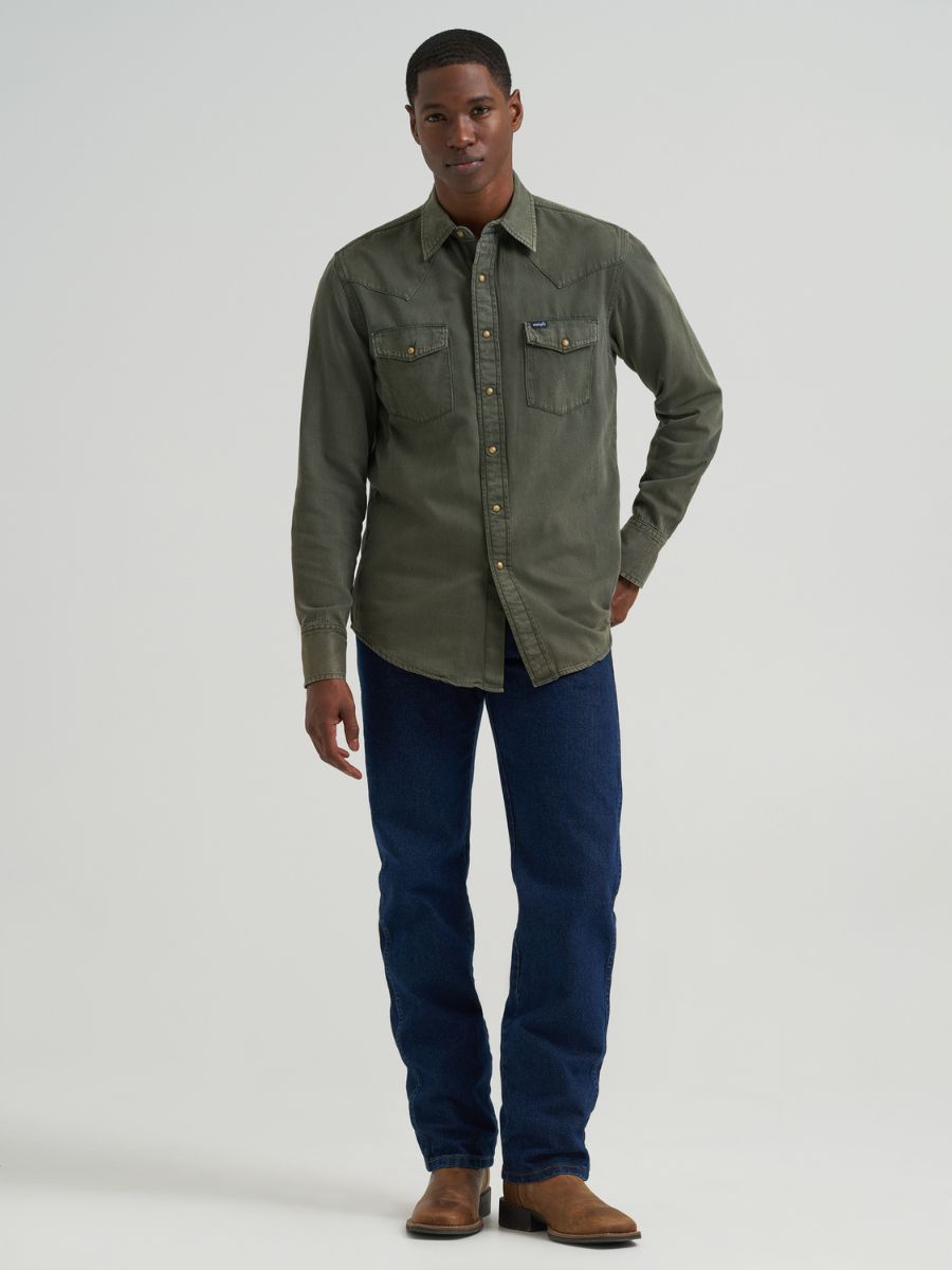 Wrangler Olive Denim Shirt
