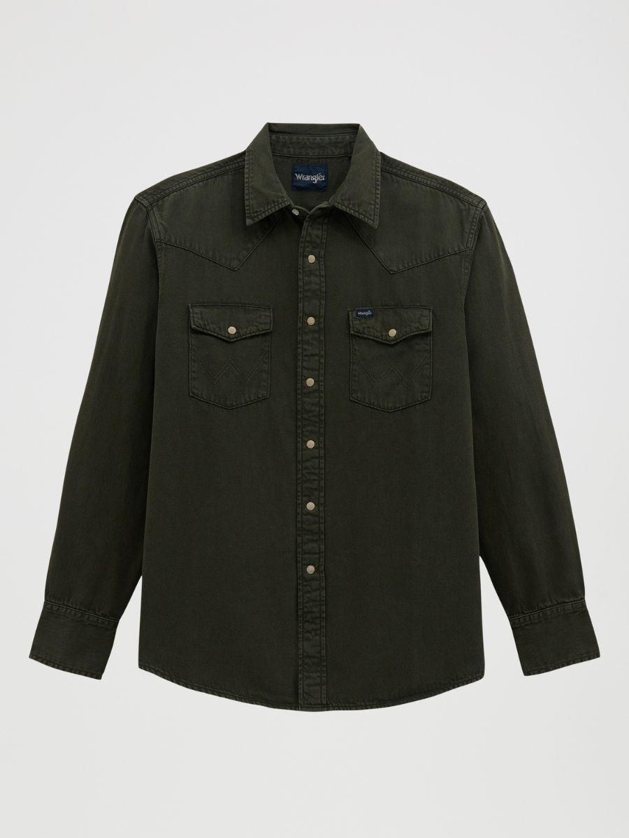 Wrangler Olive Denim Shirt