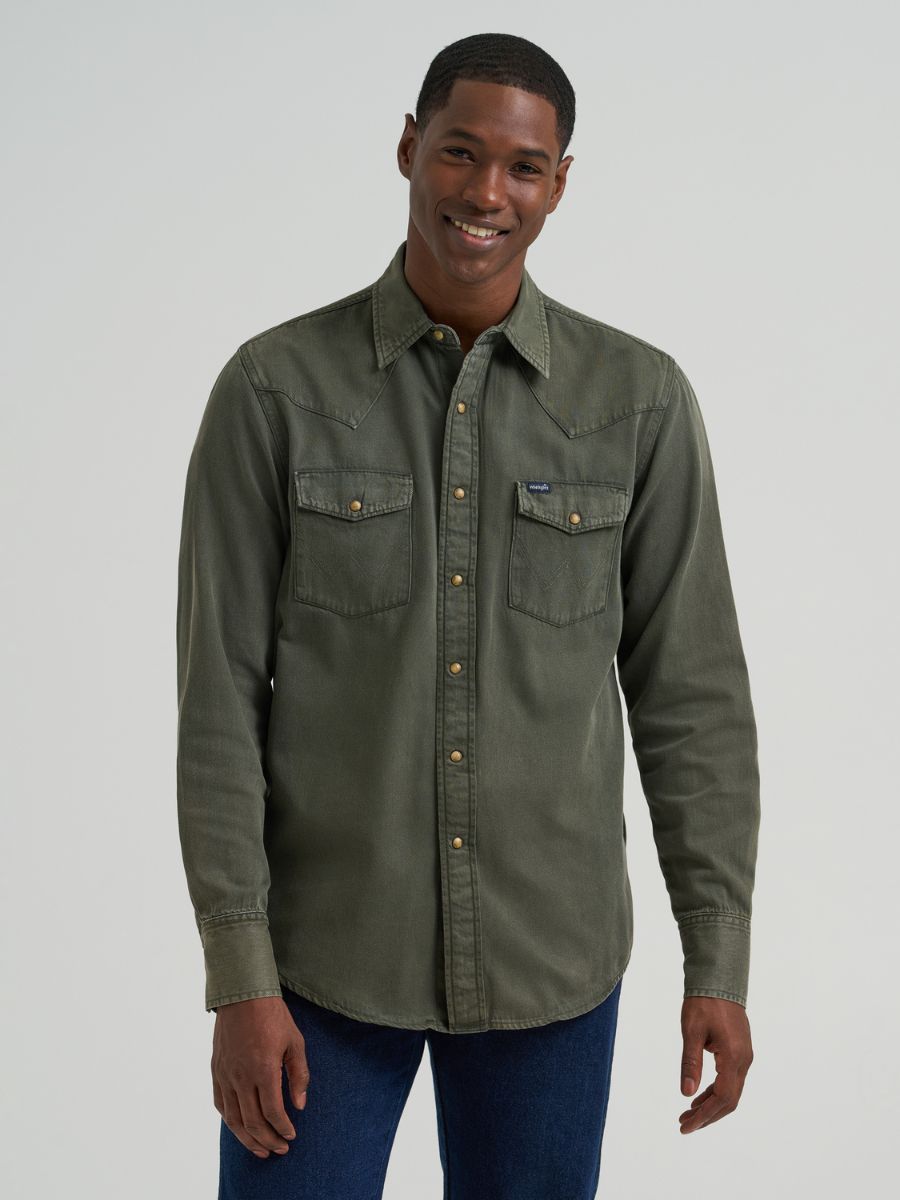 Wrangler Olive Denim Shirt