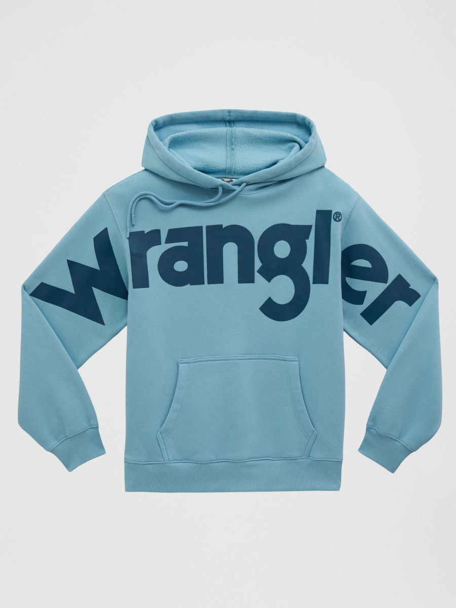 Wrangler Retro Western Vintage Blue Hoodie